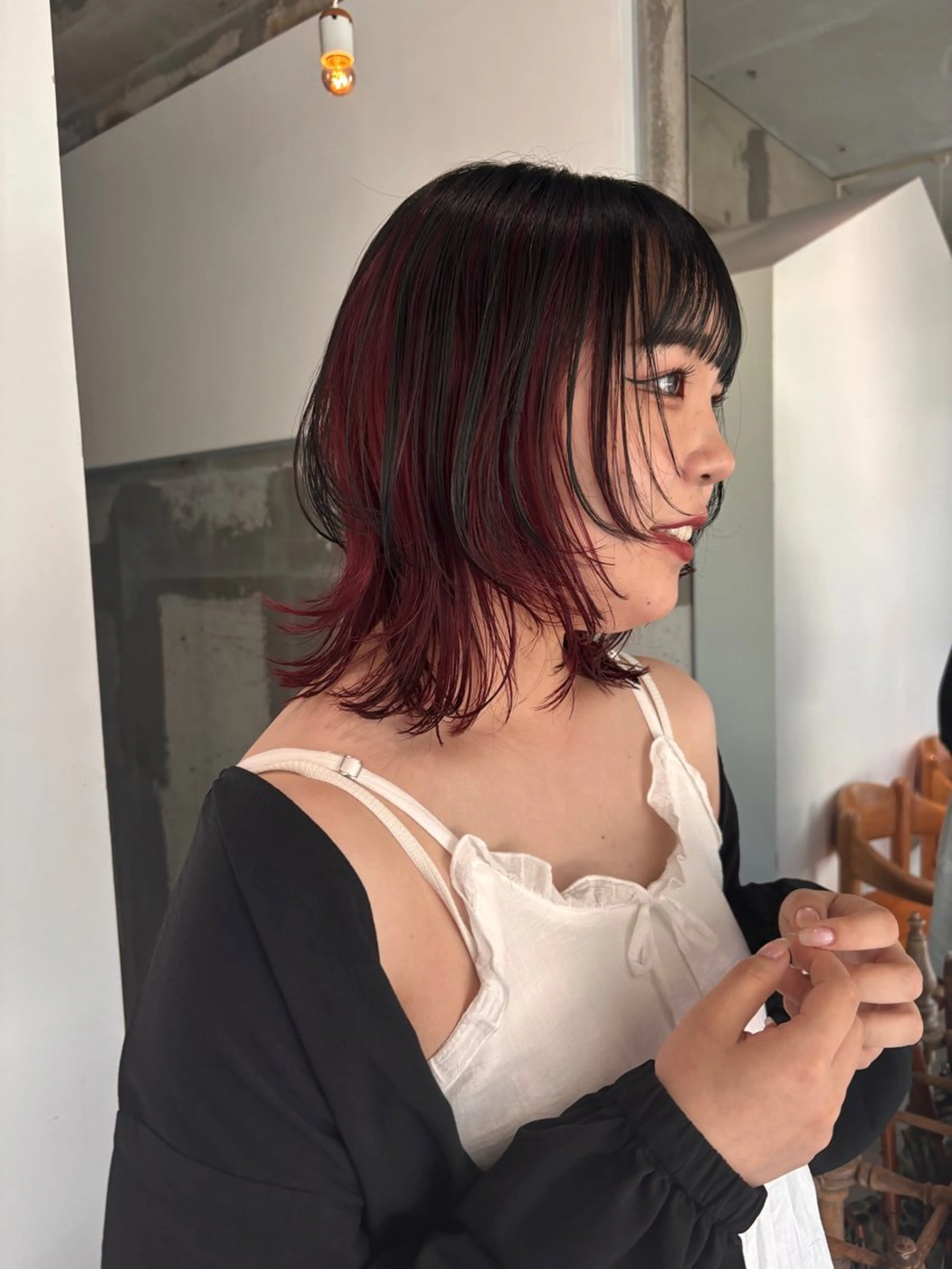 ミディアム カラー mirai/レイヤー ボブ/ショートのヘアスタイル