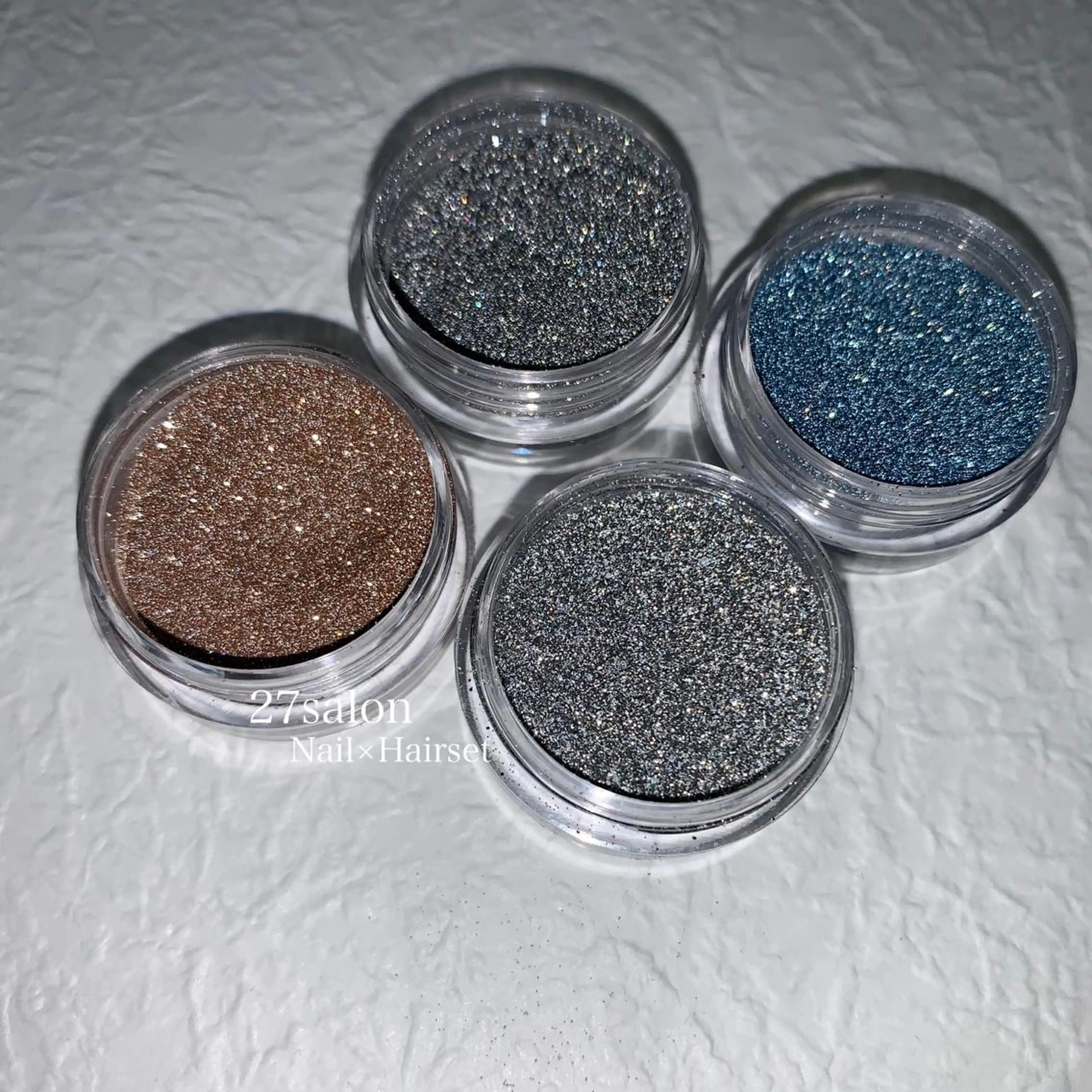 ネイル ブルー ブラウン フラッシュネイル 韓国ネイル ラメ(グリッター) 27salon yuinaのネイルデザイン