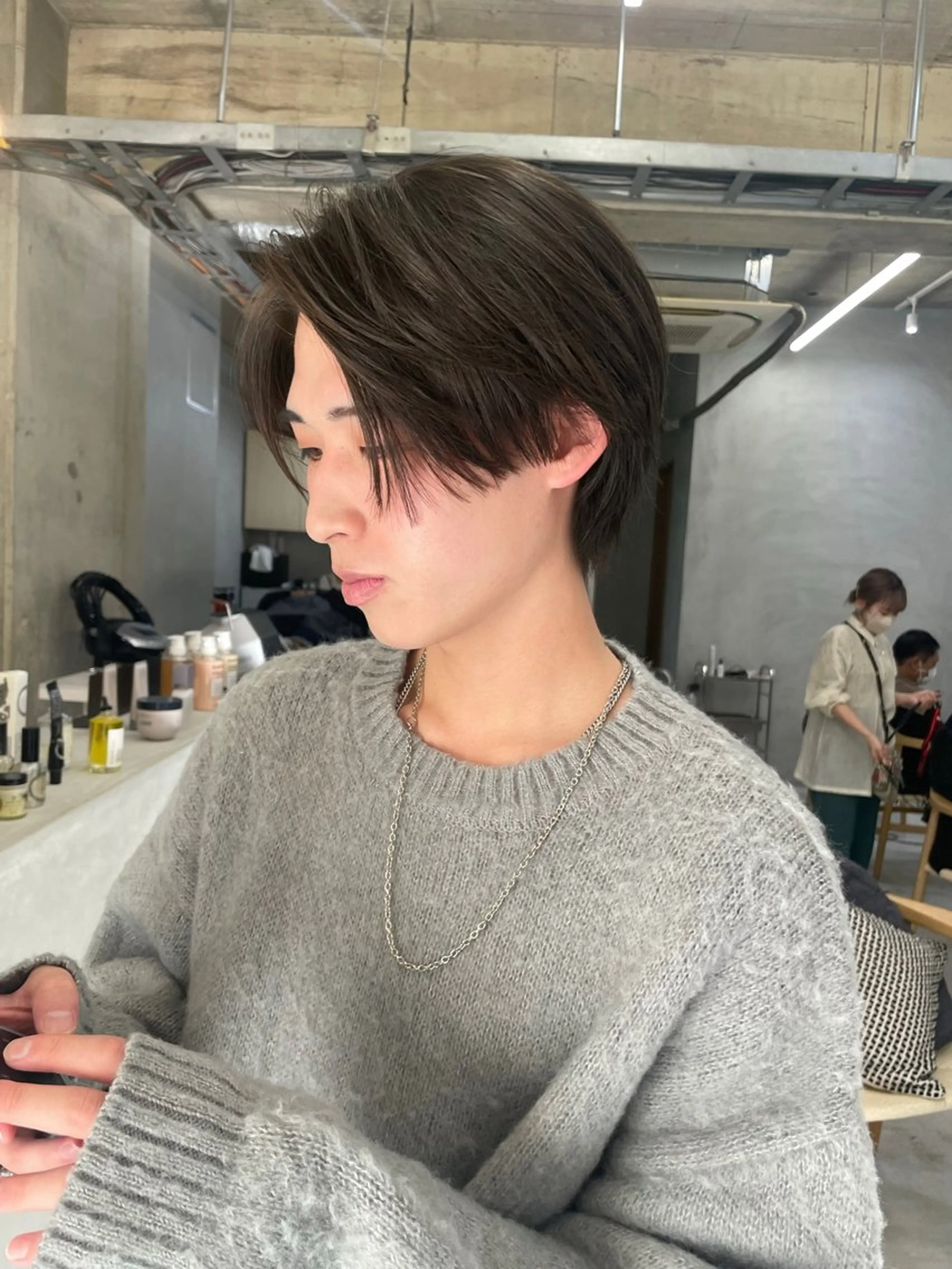 メンズ センターパート マッシュ MUKU所属・fuka モデル募集のヘアスタイル