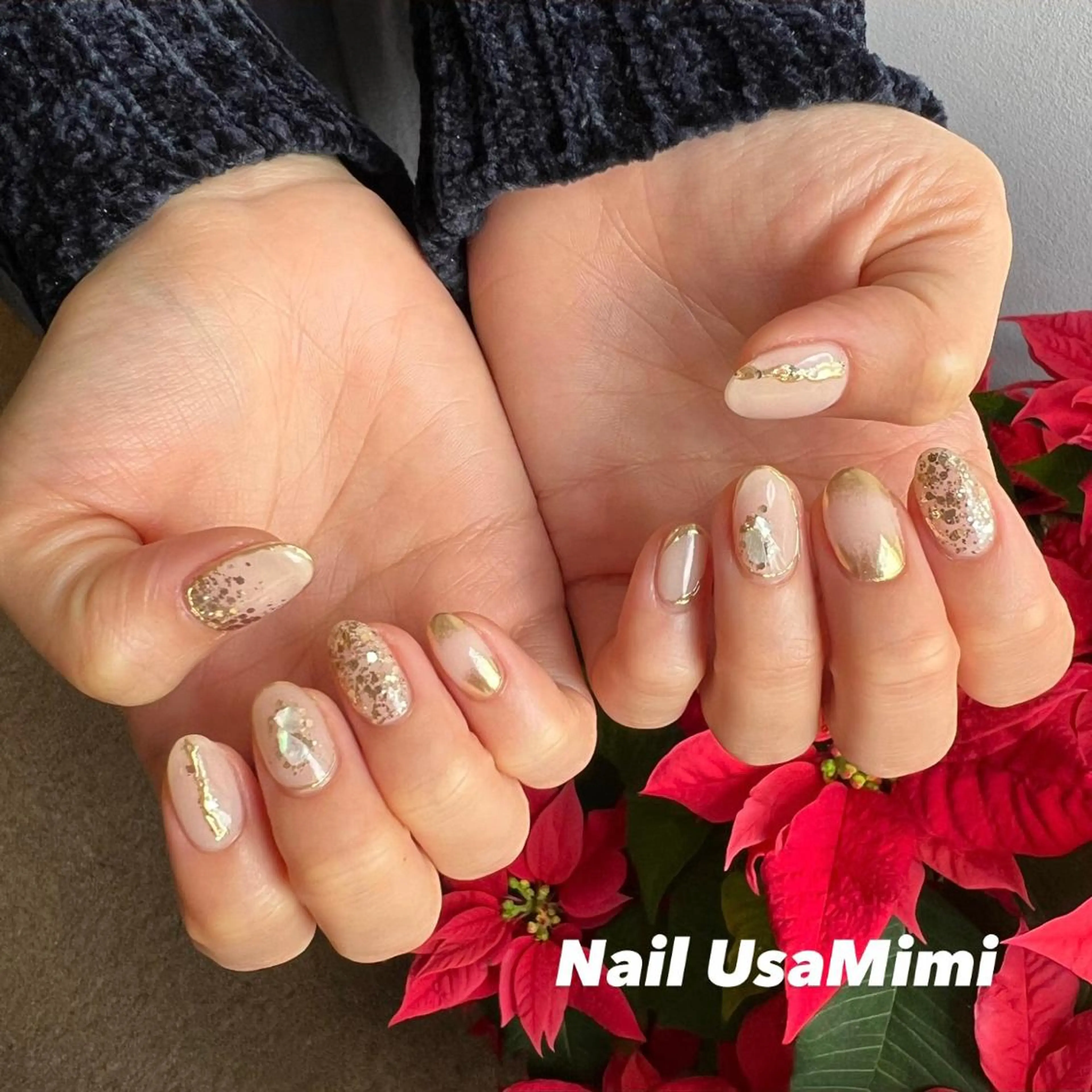 ネイル 成人式 フットネイル ジェルネイル マグネットネイル 持ち込み 本町ネイルNail UsaMimiのネイルデザイン