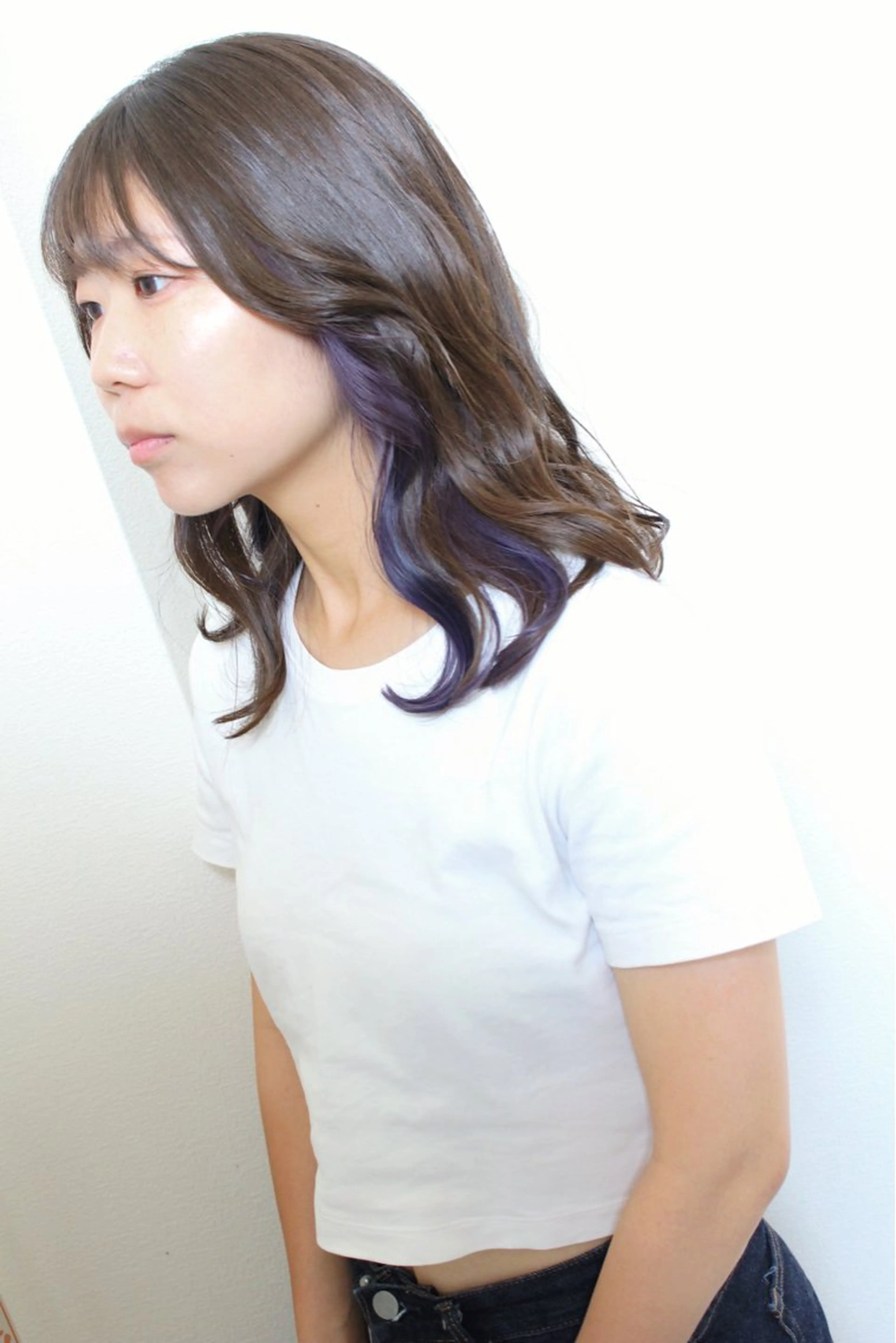 ミディアム カラー ブリーチ バイオレットカラー ヘアカラー 土居 正季のヘアスタイル