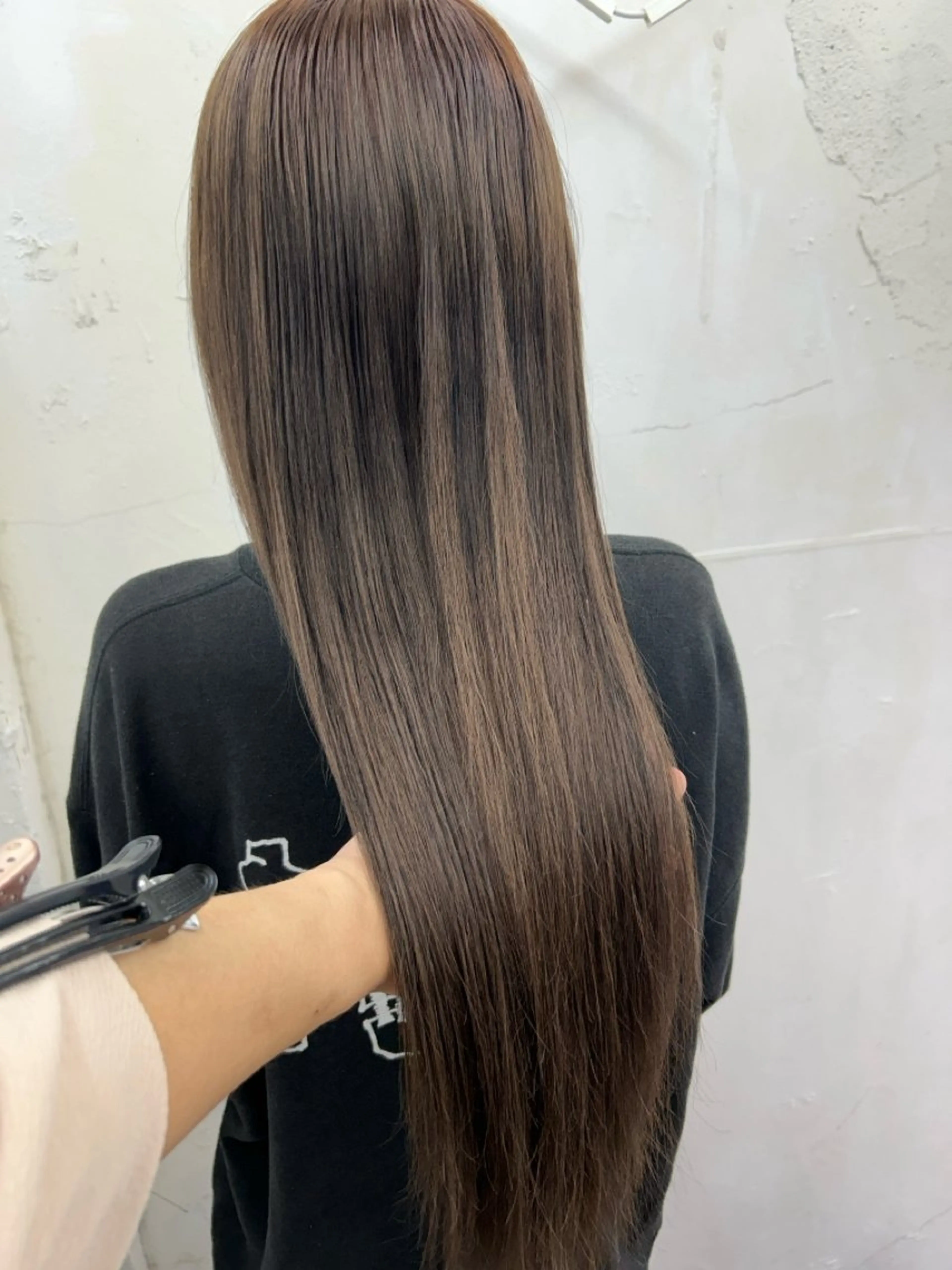 ロング カラー シールエクステ エクステ づまさん カラーエクステ難波のヘアスタイル