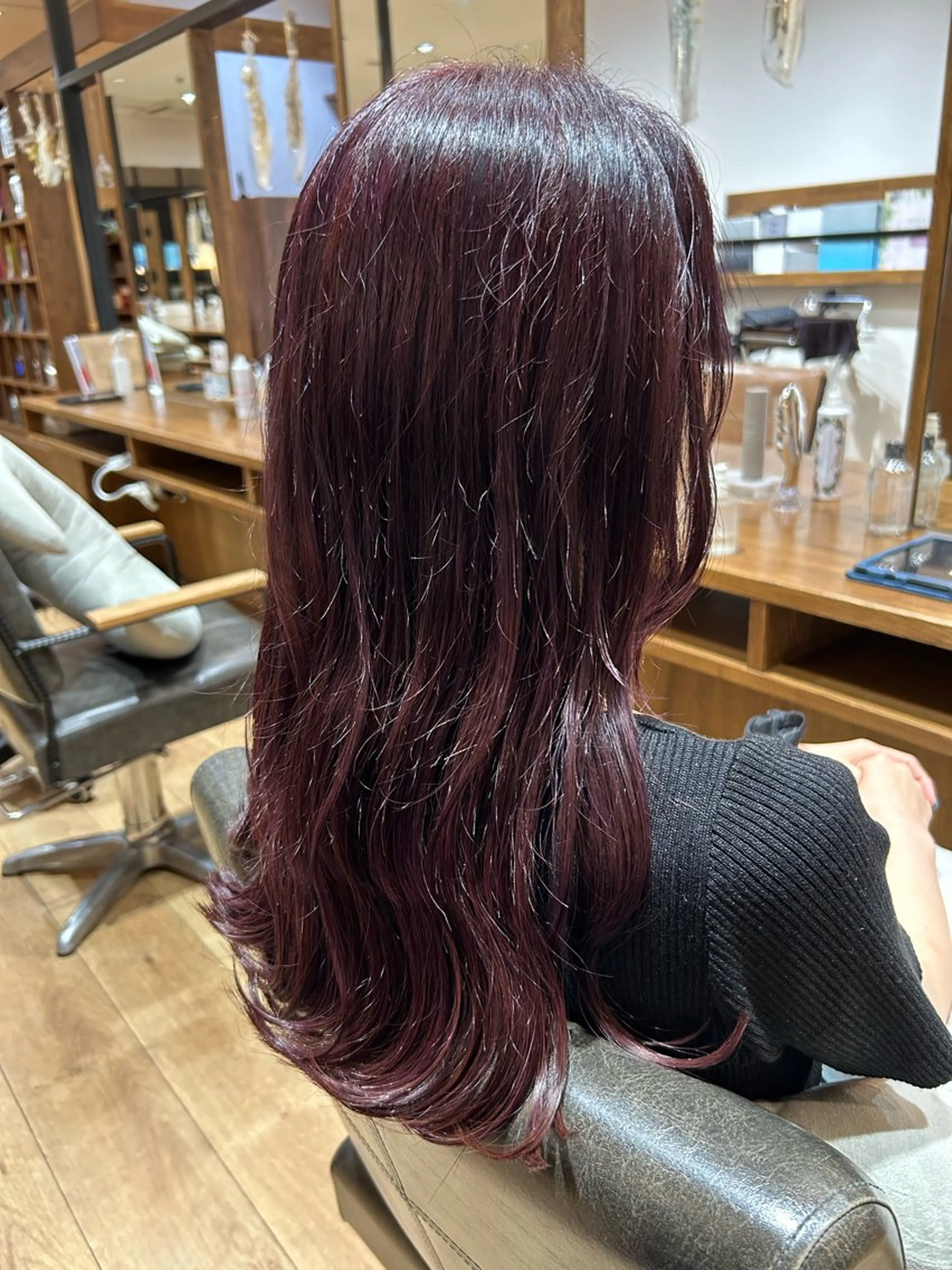 ロング カラー ボルドーカラー DISCOHAIR 海老名店池田真聖のヘアスタイル