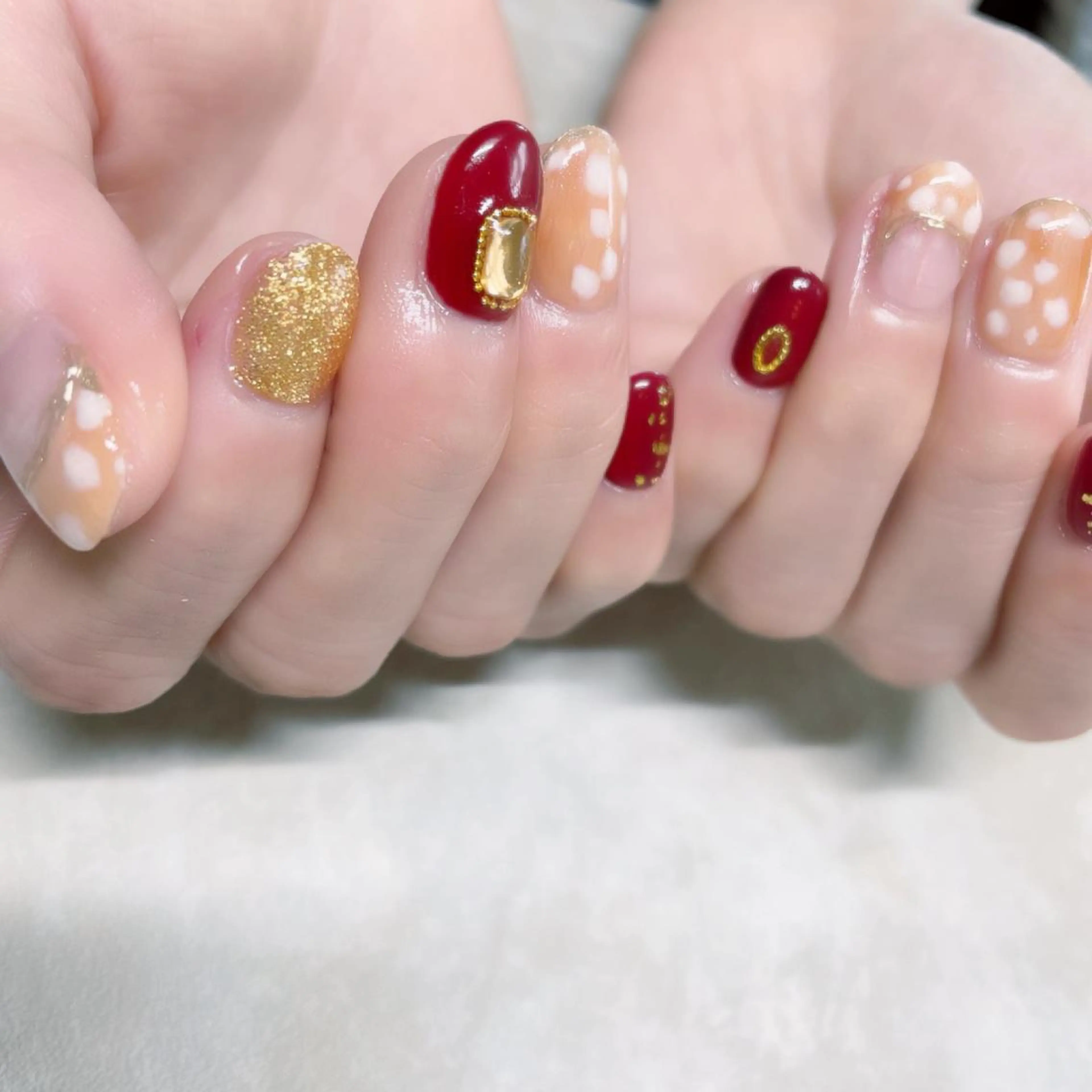 ネイル 赤色 ハンドネイル ricco risaiaのネイルデザイン