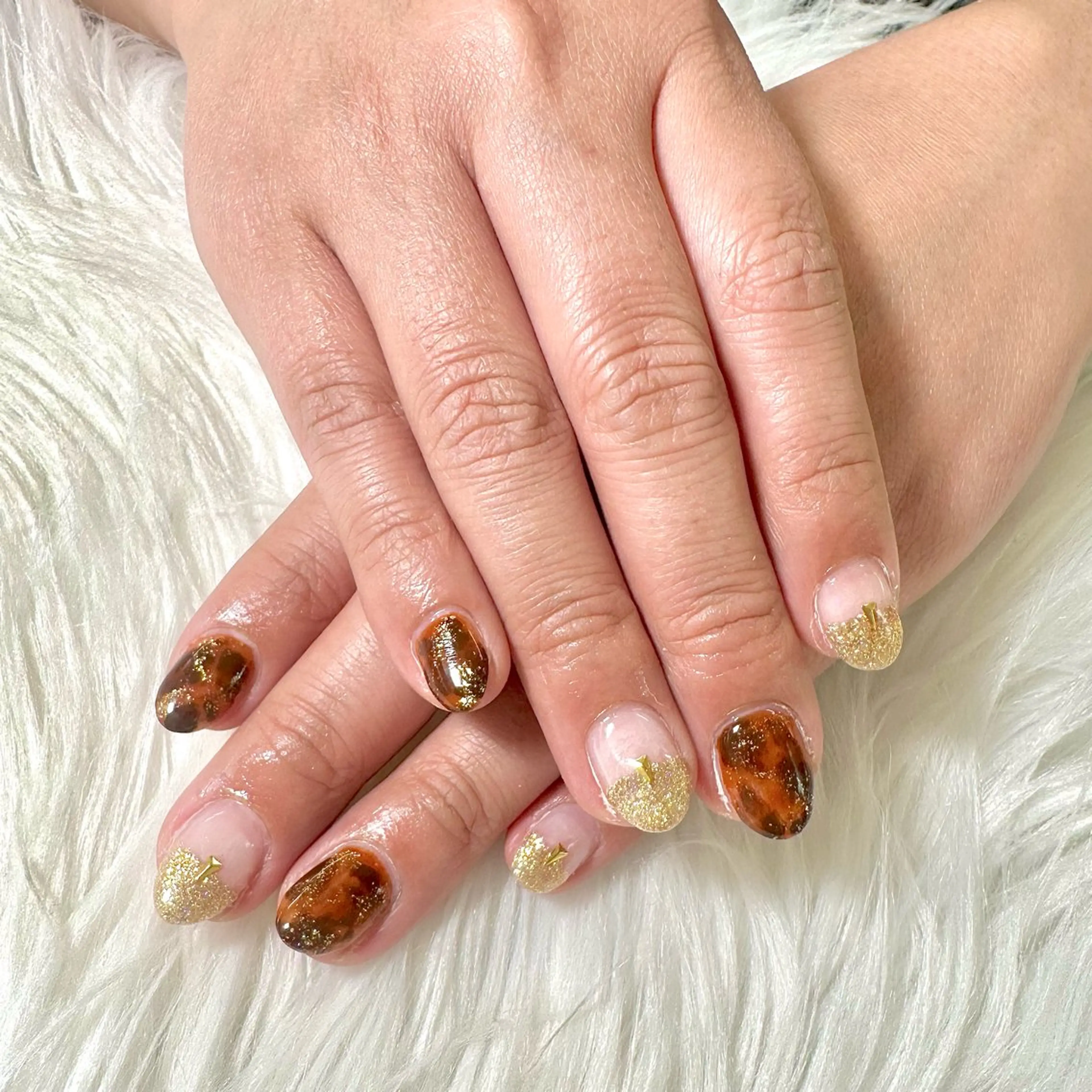 ネイル べっ甲ネイル ハンドネイル はあとねいる Reinaのネイルデザイン