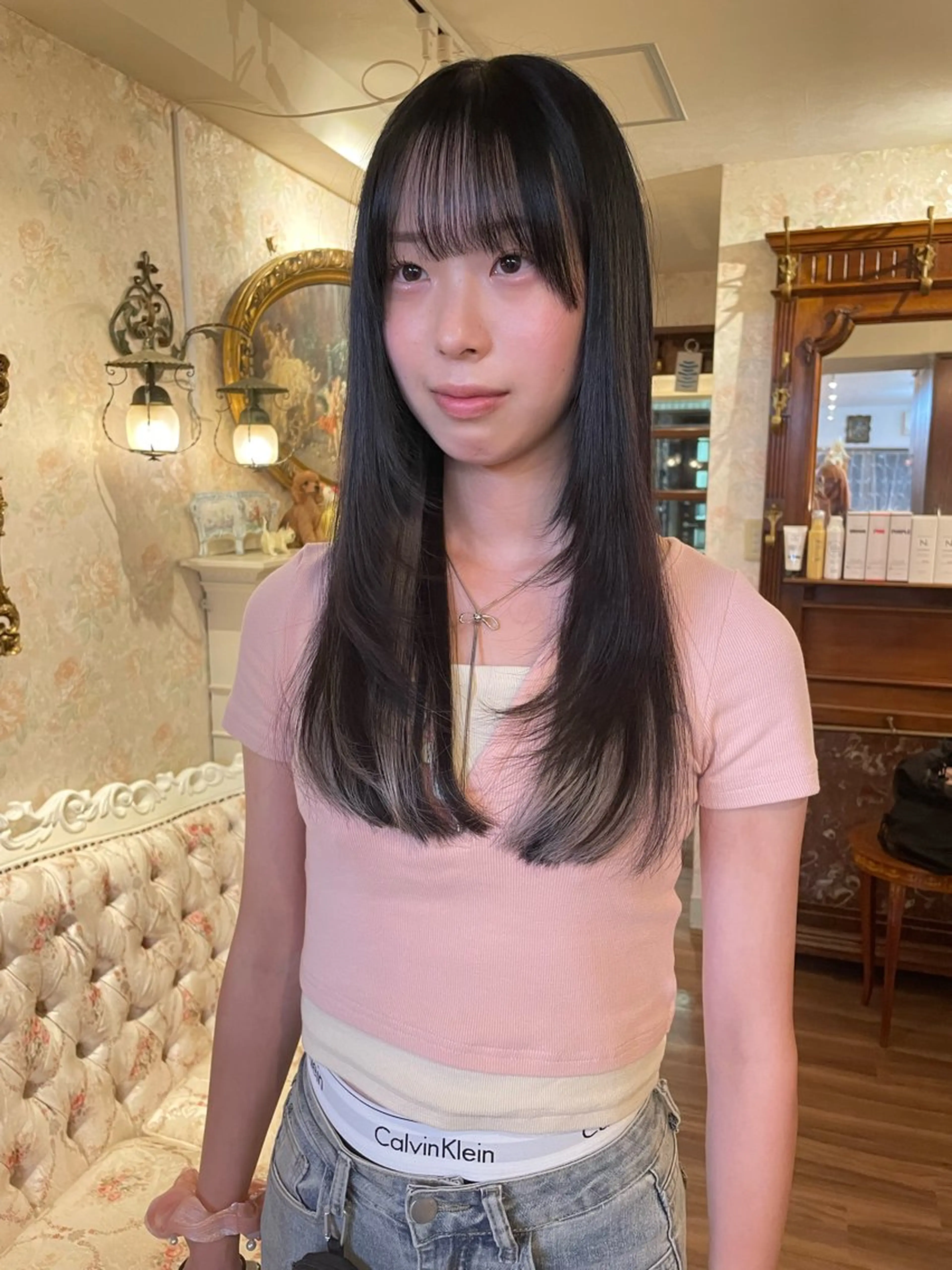 セミロング 顔まわりレイヤー レイヤーカット エクステ suzu /フリーランス吉祥寺のヘアスタイル