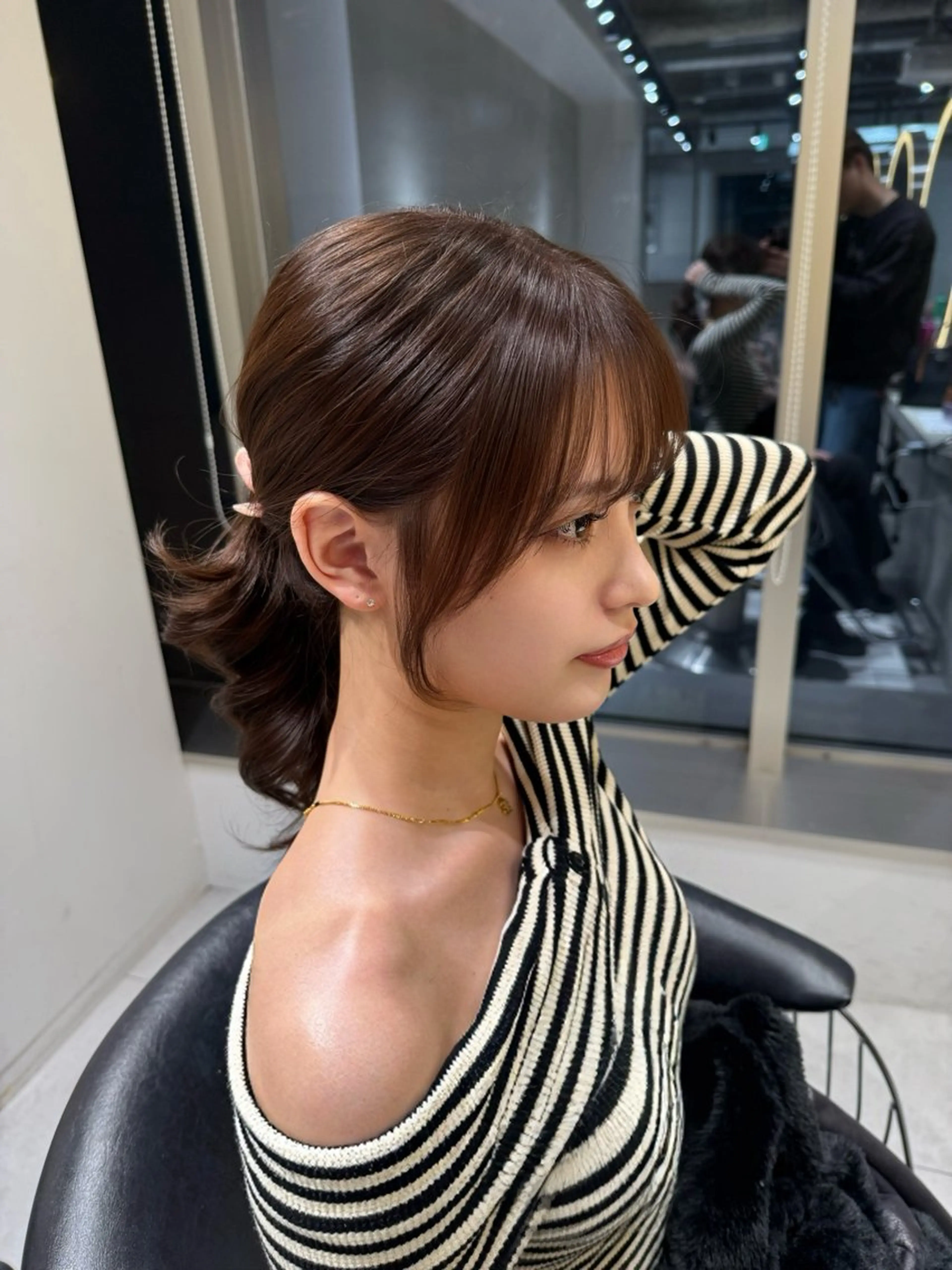 ミディアム 顔周りカット ヘアカラー コウスケ/ lond uluのヘアスタイル