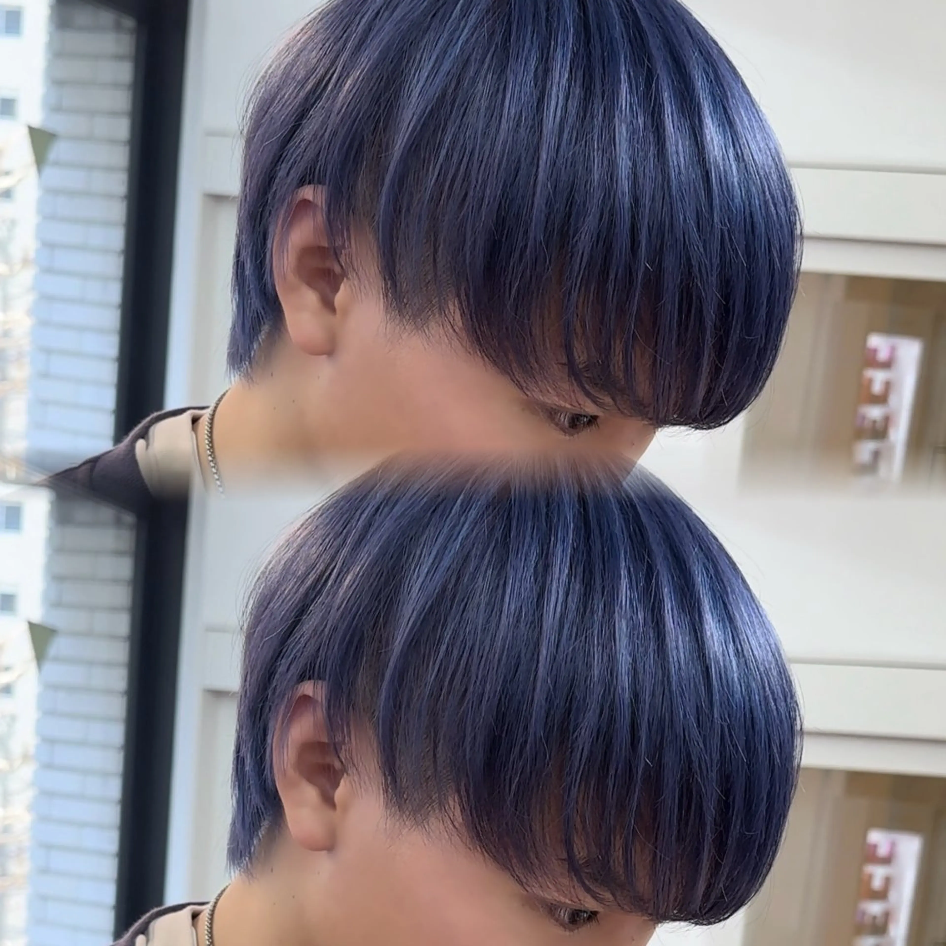 カラー メンズ メンズブリーチ ブリーチ ブルーカラー ネイビーカラー メンズ/メッシュ ‪‪/セット/aoiのヘアスタイル