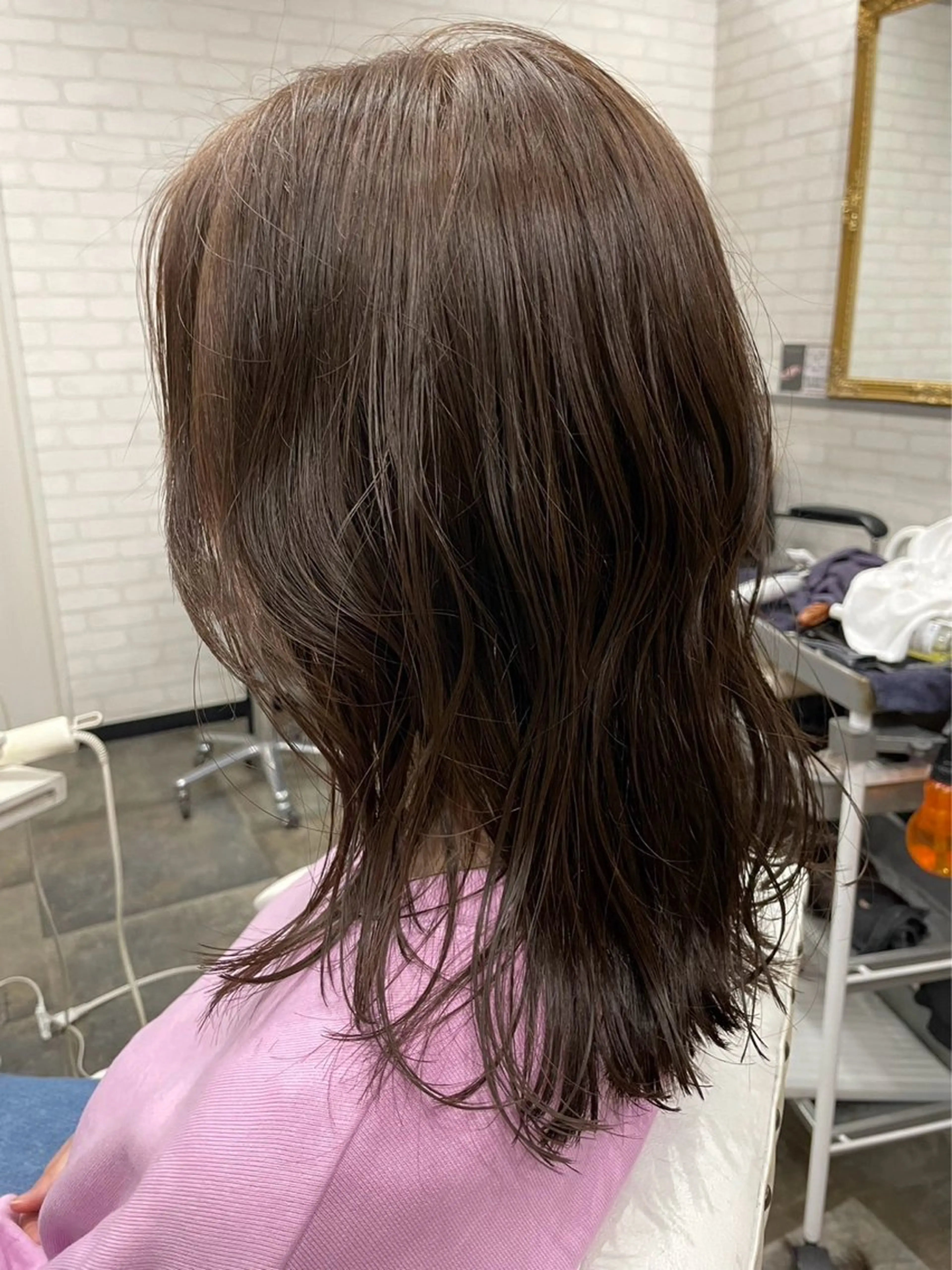 ミディアム ボブレイヤー ミディアムパーマ ミストバング ボブ ハイライト The Apartment of Solon Citta 船橋609所属・髪質改善/縮毛矯正/ 美髪/個室/ハラのヘアスタイル