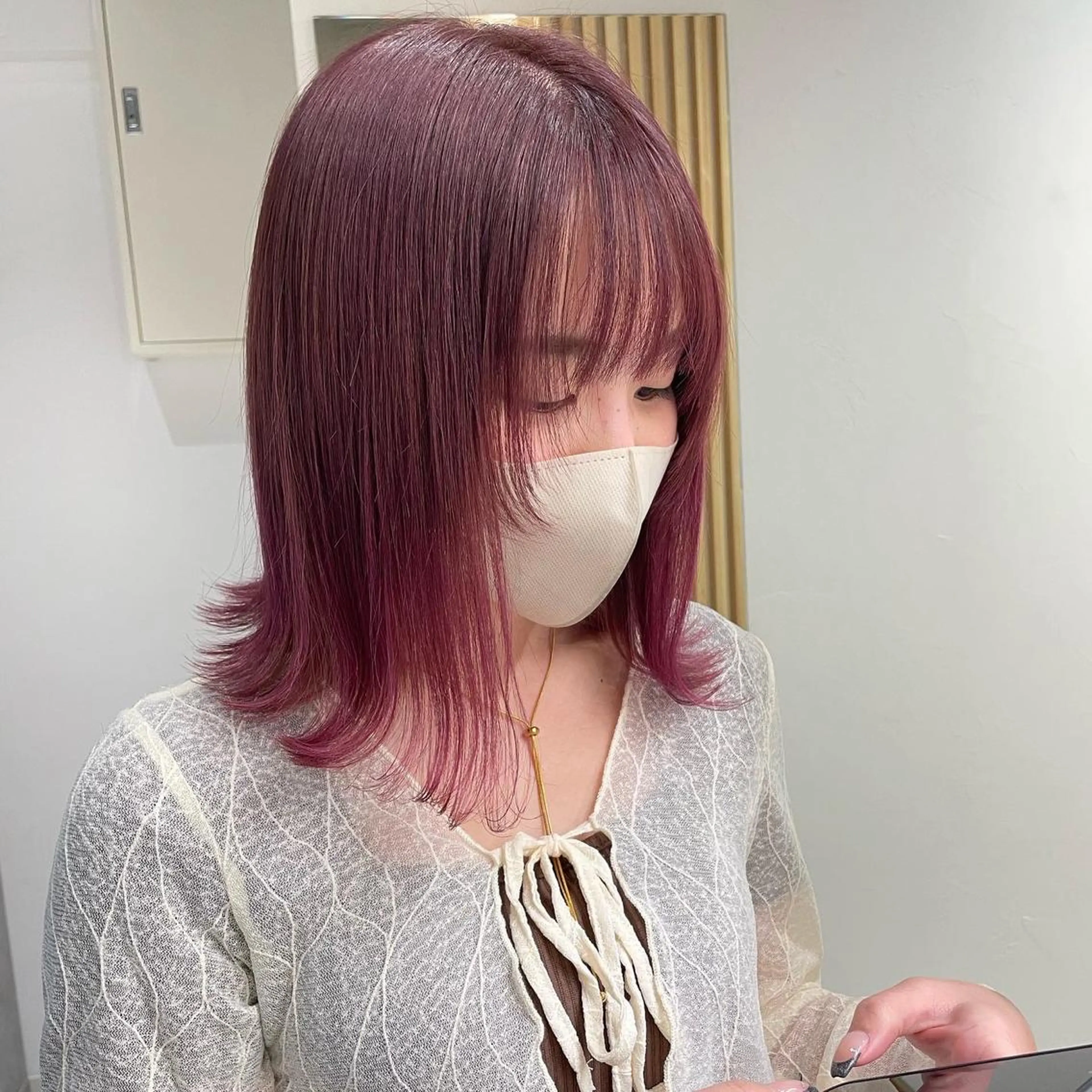 ミディアム カラー ヘアアレンジ ブリーチ スズキ シオリのヘアスタイル