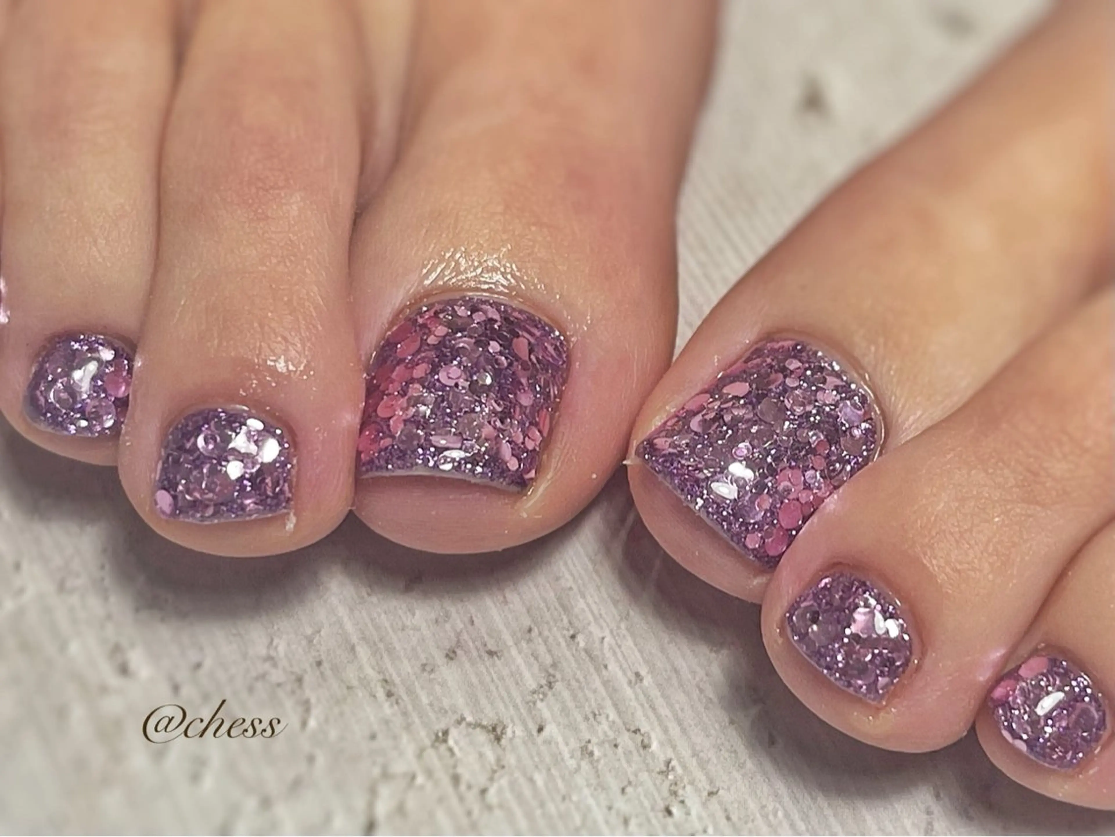 ネイル ラメ(グリッター) ワンカラーネイル nail salon【chess】所属・こでら みずきのネイルデザイン