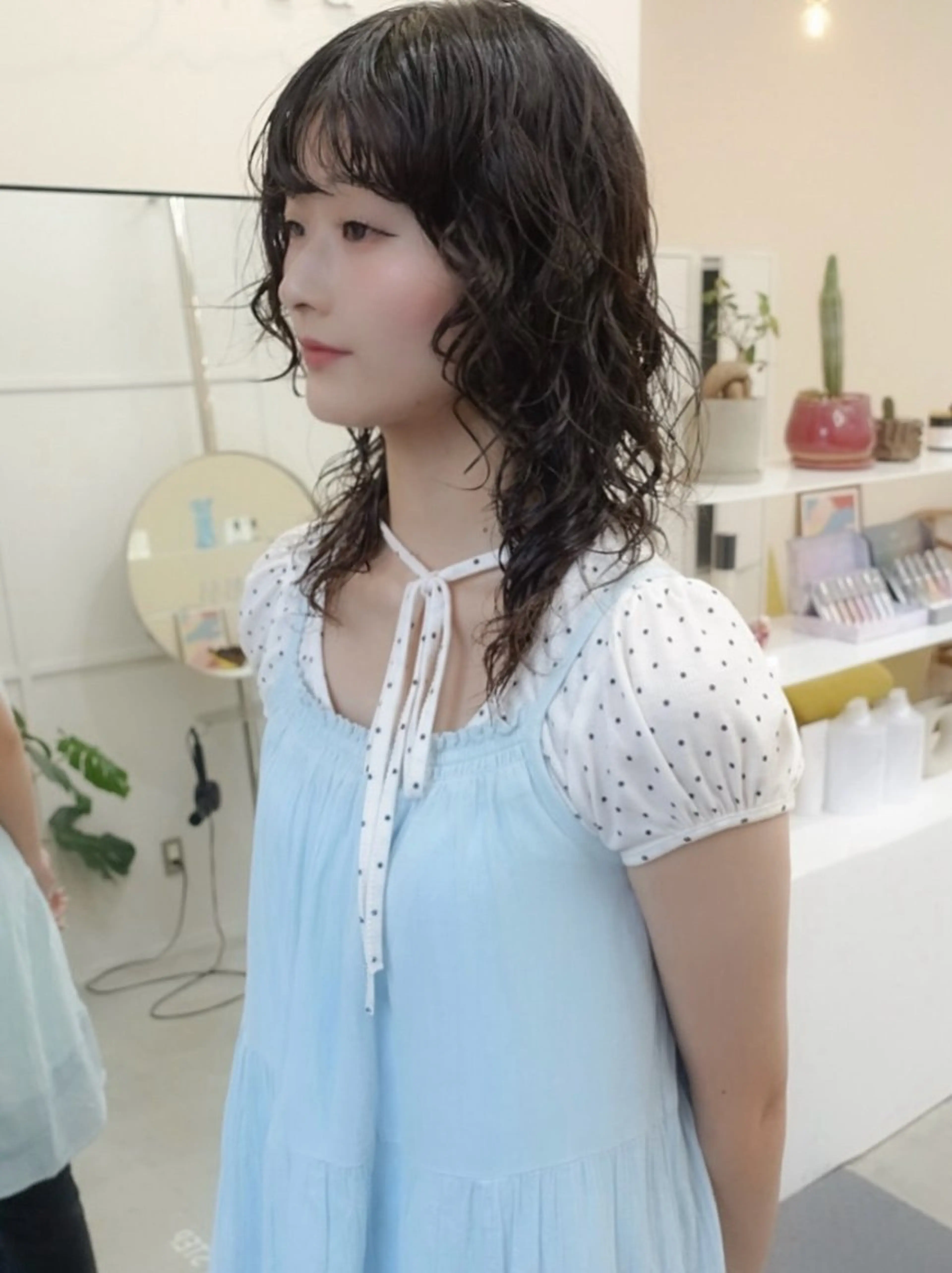 セミロング セミロングパーマ ウルフカット カット パーマ ボブカットモデル/パ ーマ/harunaのヘアスタイル