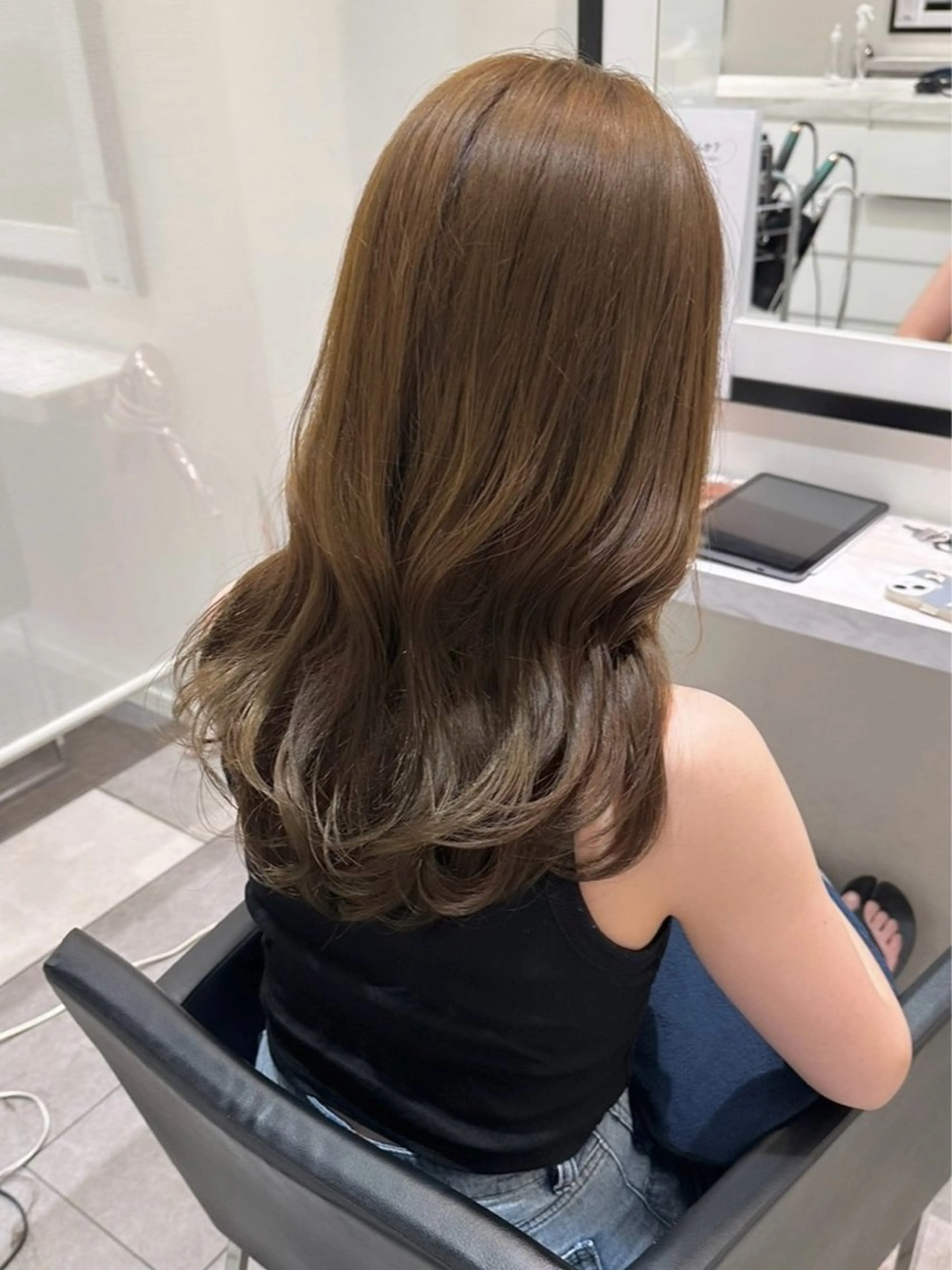 セミロング カラー 巻ける縮毛矯正/艶 カラーchika🩵のヘアスタイル