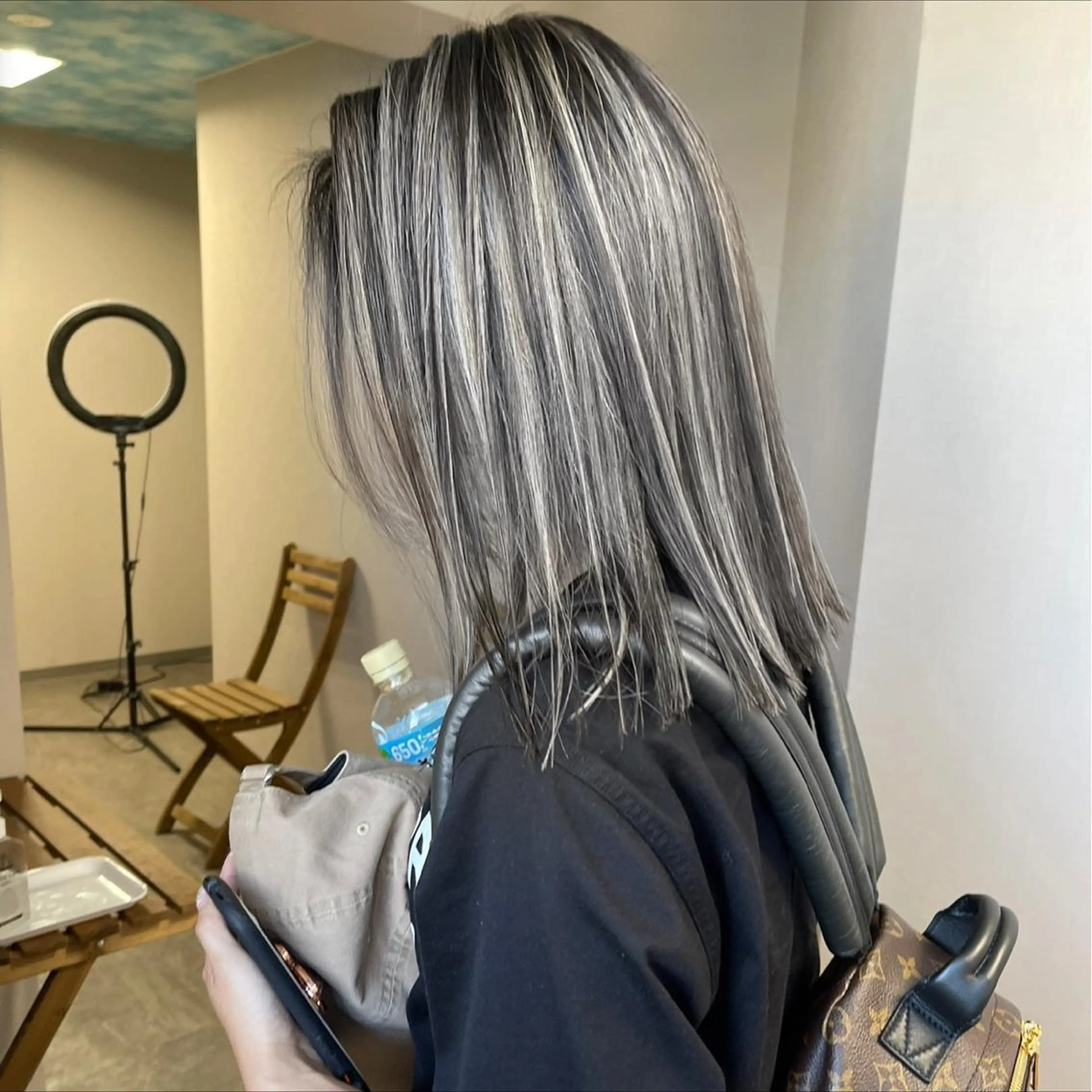 ミディアム カラー ハイライトカラー ボブ ハイライト ヘアカラー 松井那津子 /ハイライトブリーチのヘアスタイル