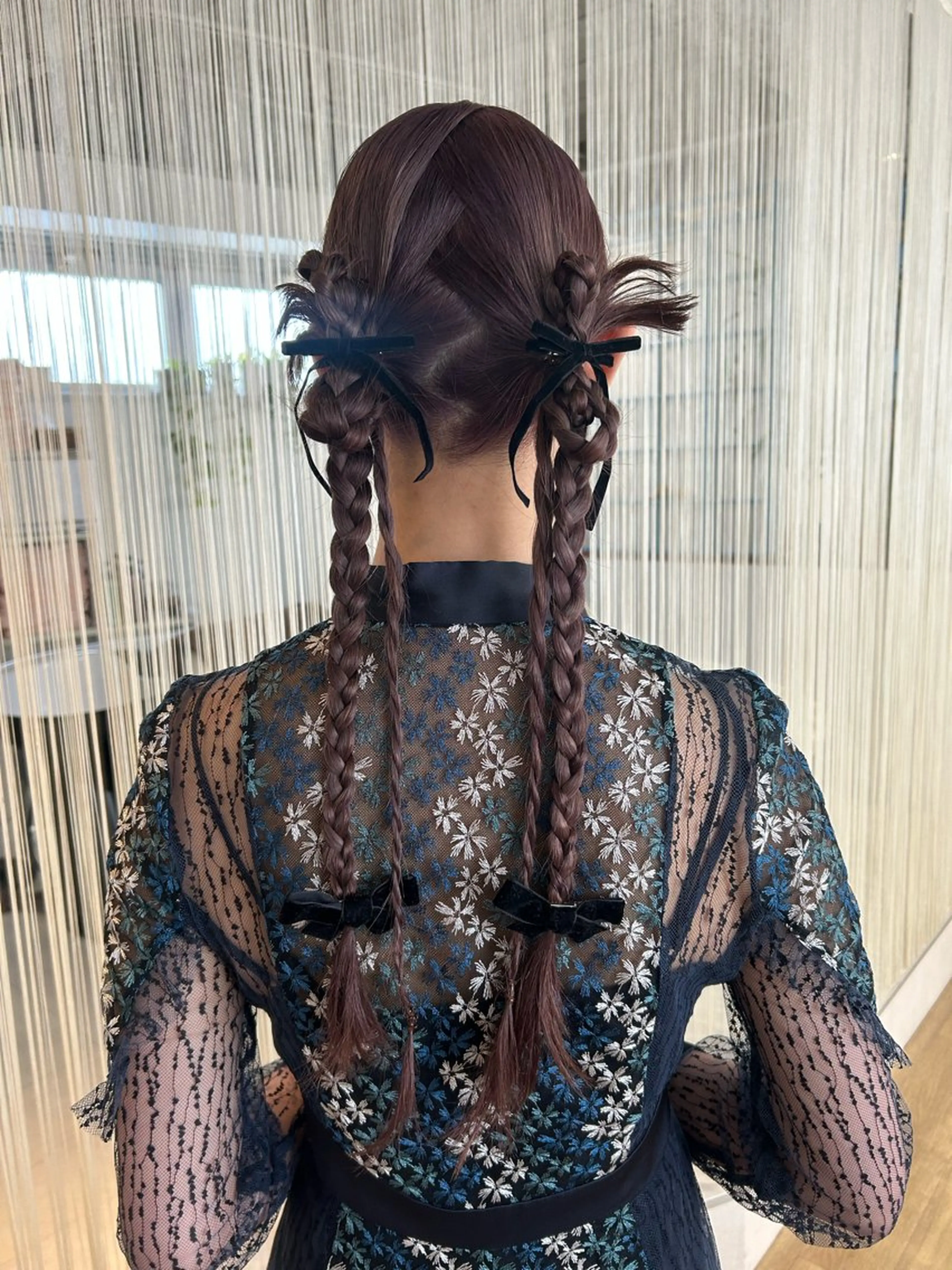 ロング カラー ヘアアレンジ ブリーチ ラベンダーカラー ラベンダーピンク ピンクカラー カット ヘアカラー トリートメント なつき/艶ピンク/ girly hairのヘアスタイル