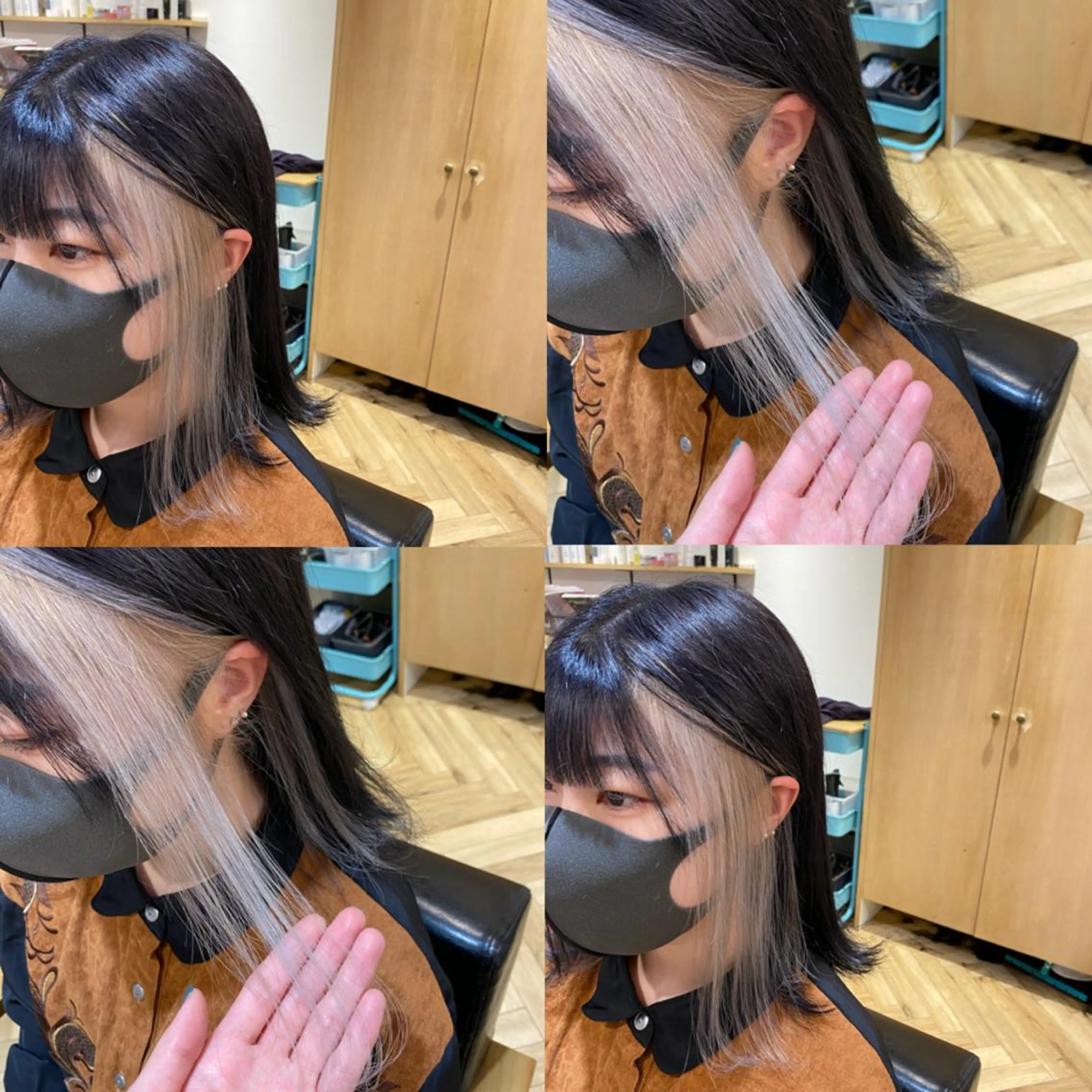 セミロング カラー ブリーチ インナーカラー 艶カラー/韓国顔周り 🎀mamiのヘアスタイル