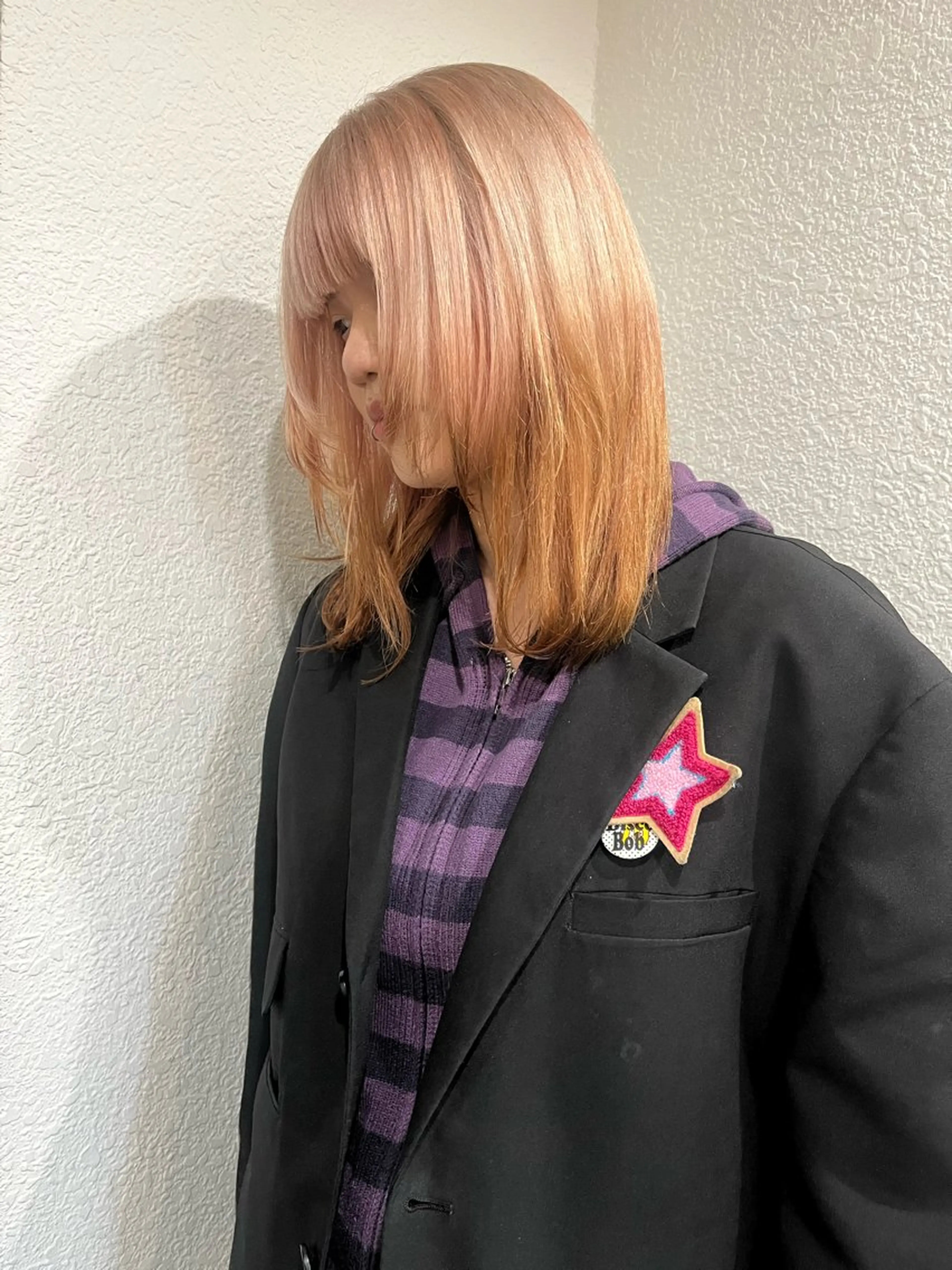 ミディアム カラー カット ヘアカラー トリートメント ハイトーン/心斎橋/ honomiのヘアスタイル