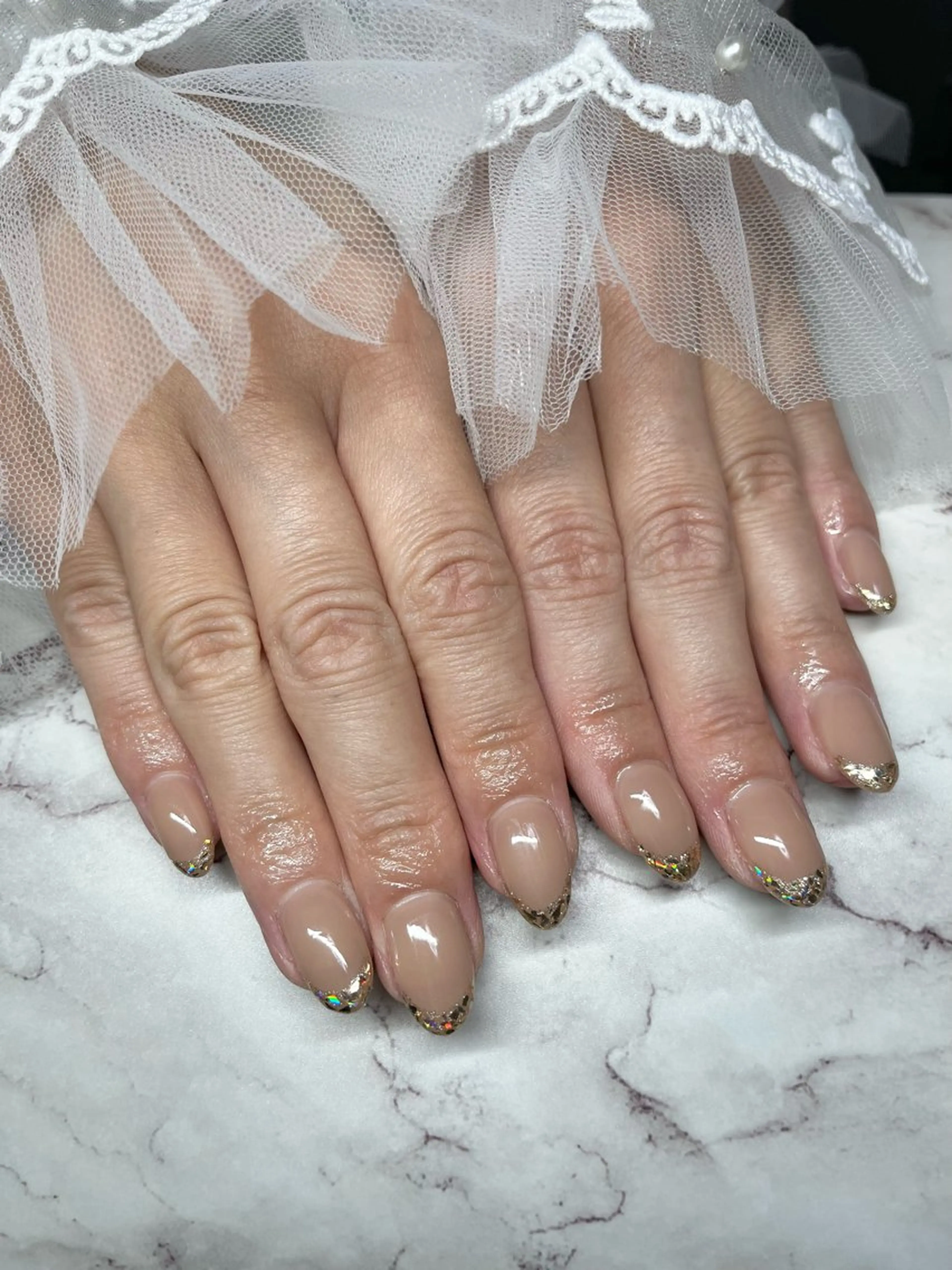 ネイル フレンチネイル ガラスフレンチ ハンドネイル nail salon "a"のネイルデザイン