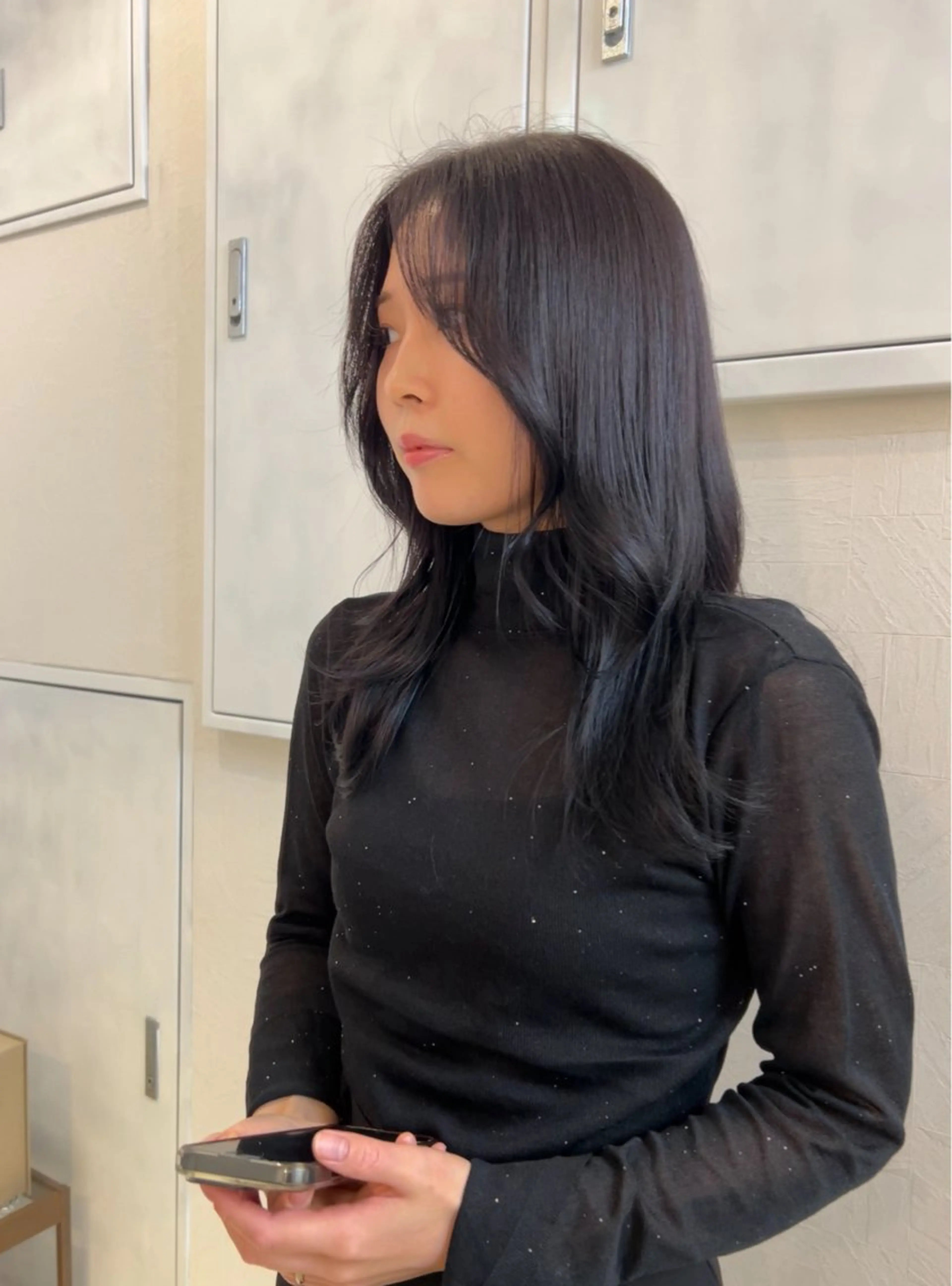 セミロング カット ヘアカラー トリートメント Yui. ハイトーン/パーマ/のヘアスタイル