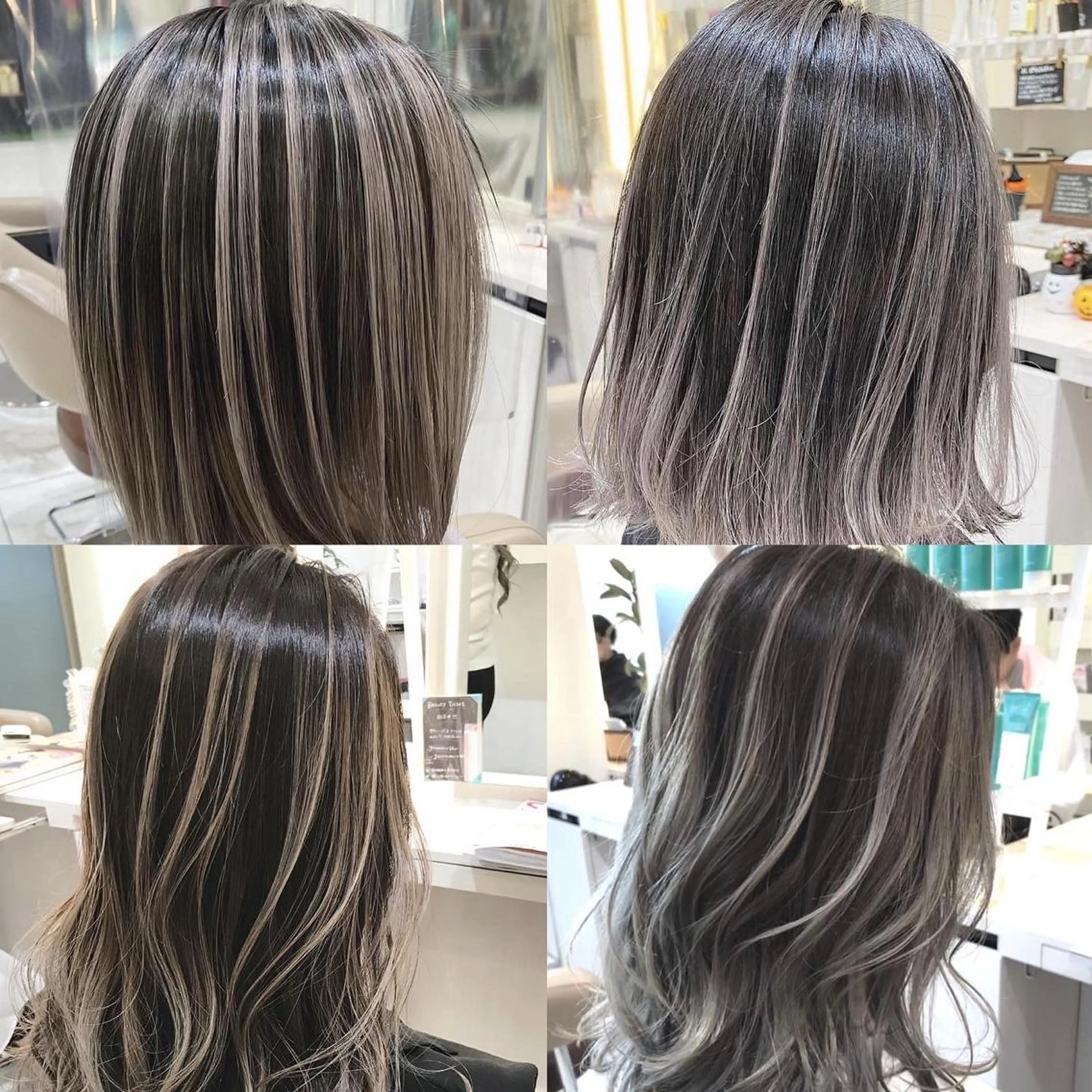 セミロング カラー バレイヤージュ ハイライトカラー ハイライト レイヤーカット カット ヘアカラー トリートメント 山崎俊輔/髪質改善 /バレイヤージュのヘアスタイル