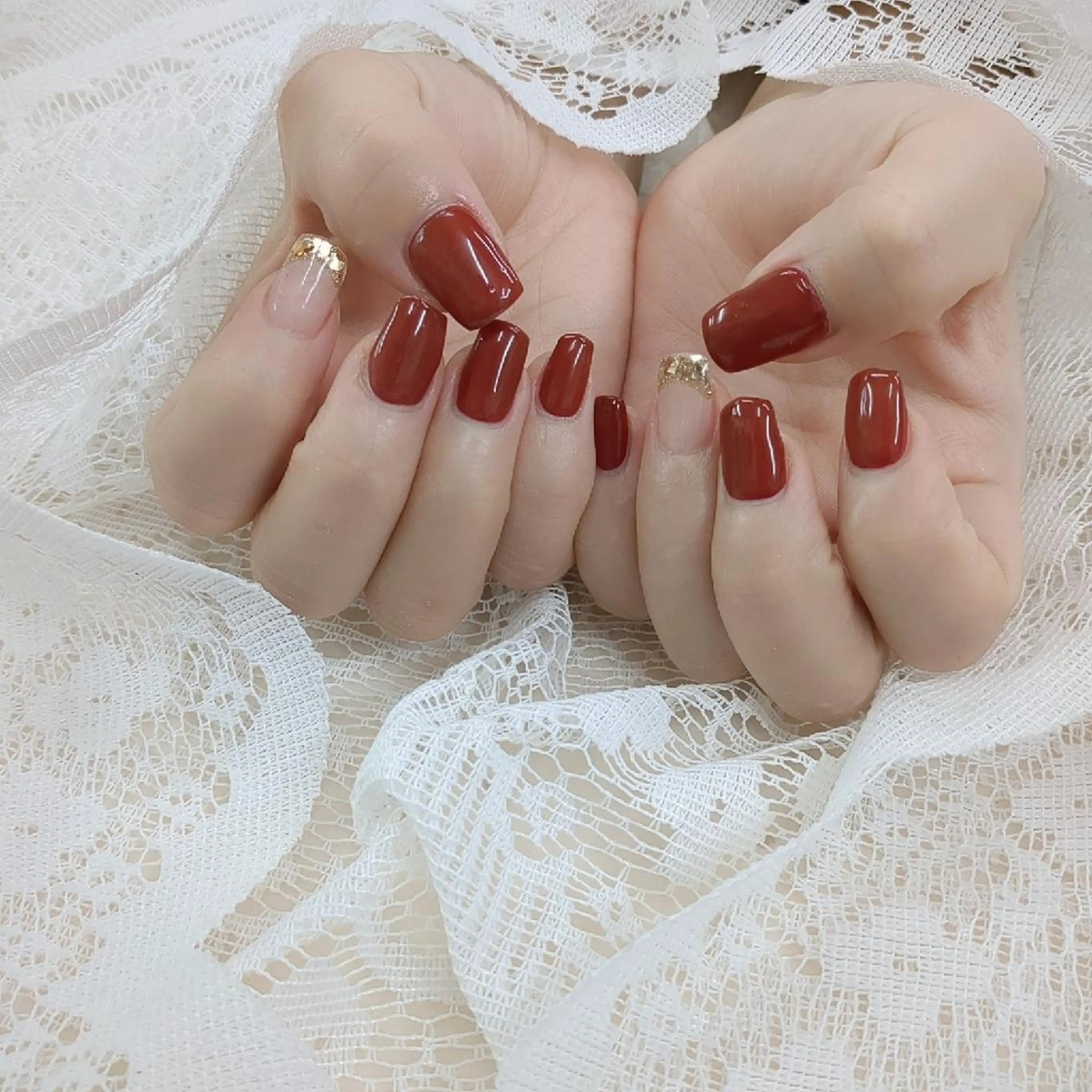 ネイル フレンチネイル ガラスフレンチ ワンカラーネイル ハンドネイル トミーワイネイル所属・トミー ワイのネイルデザイン