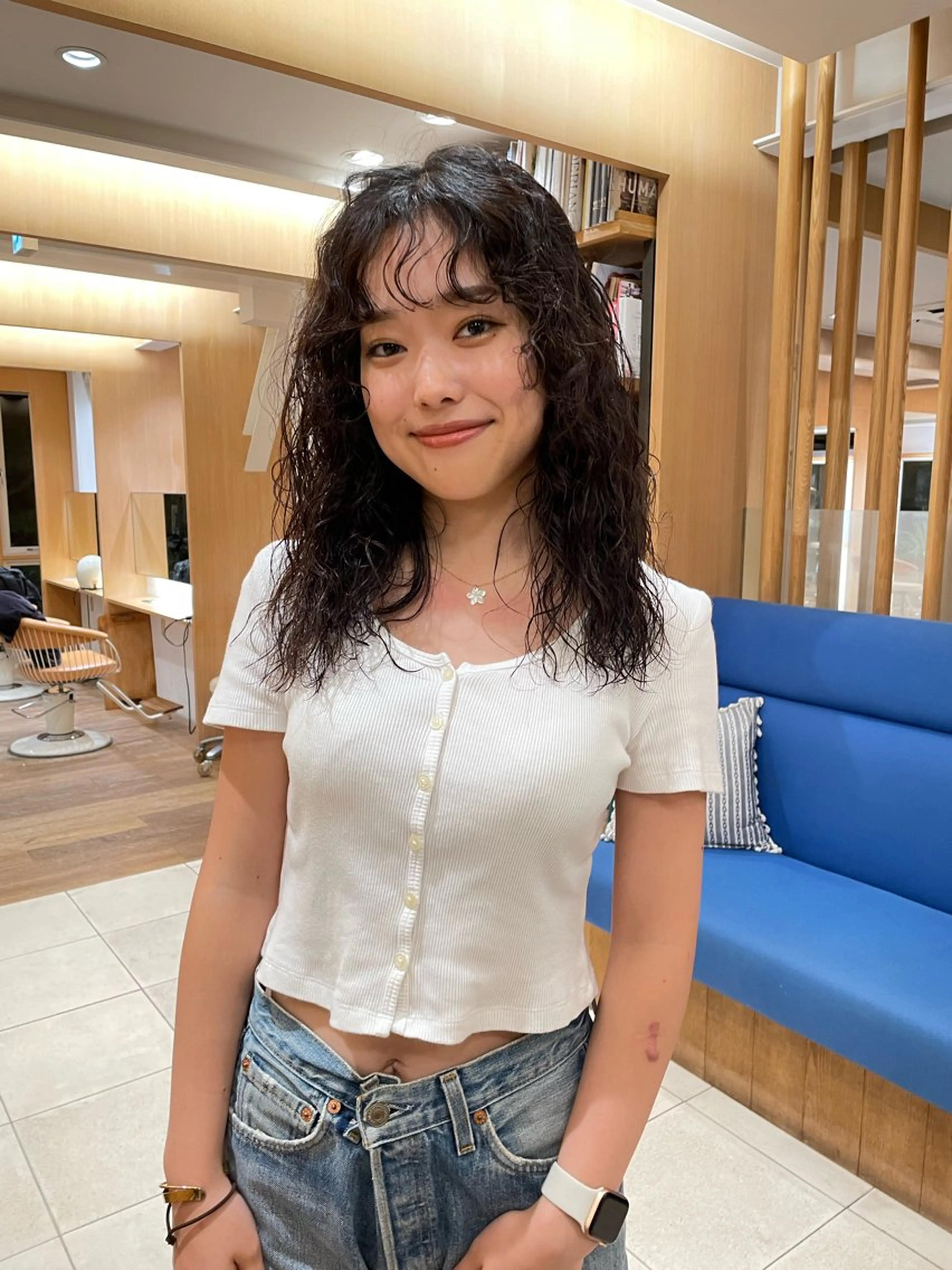 セミロング パーマ セミロングパーマ ニュアンスパーマ 🍊mai🍊 似合わせスタイル🌿のヘアスタイル