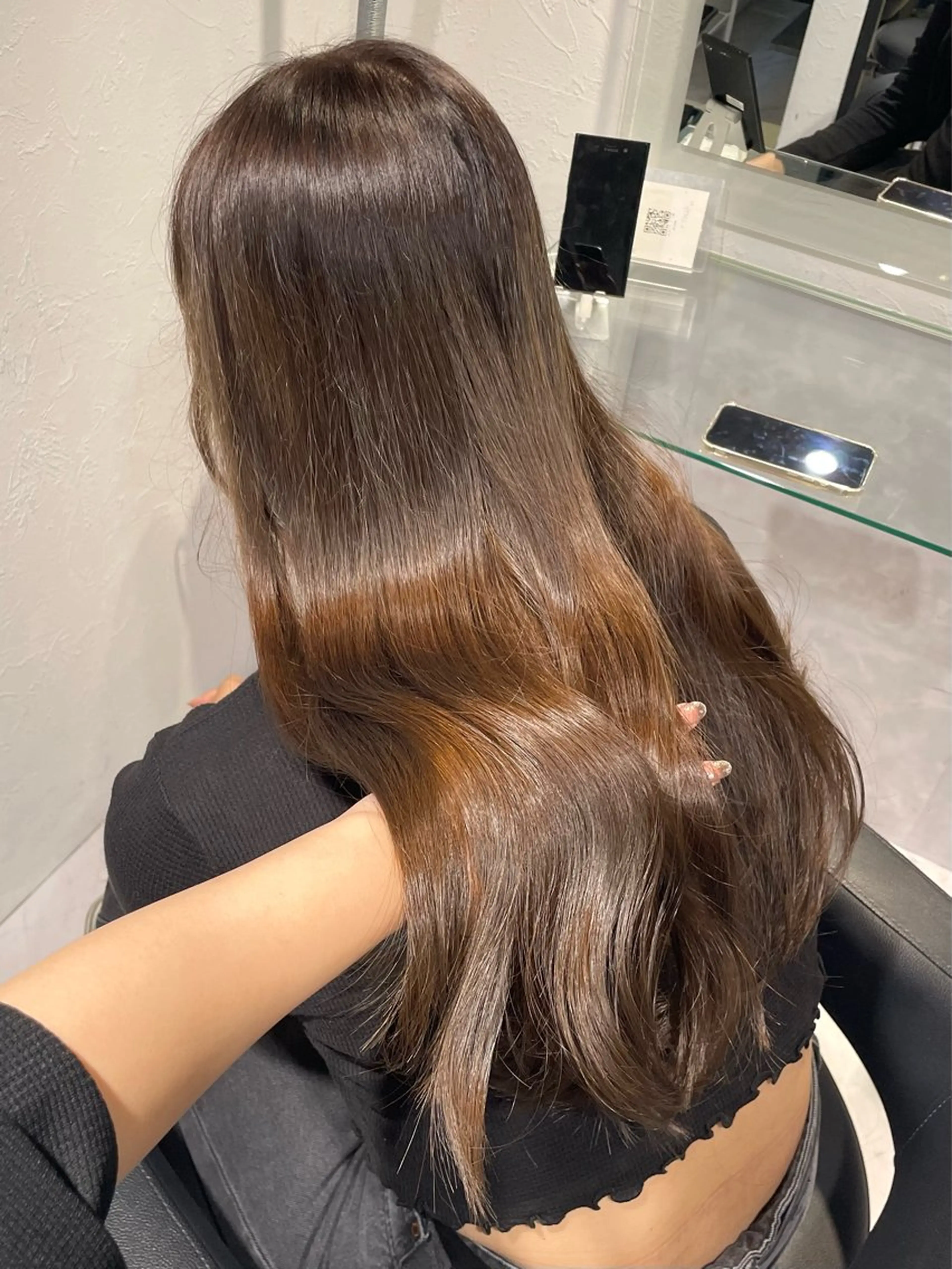 ロング カラー ブラウンカラー 透明感カラー 髪質改善 表参道♡暗髪^ྀི 艶カラー♡アユミのヘアスタイル