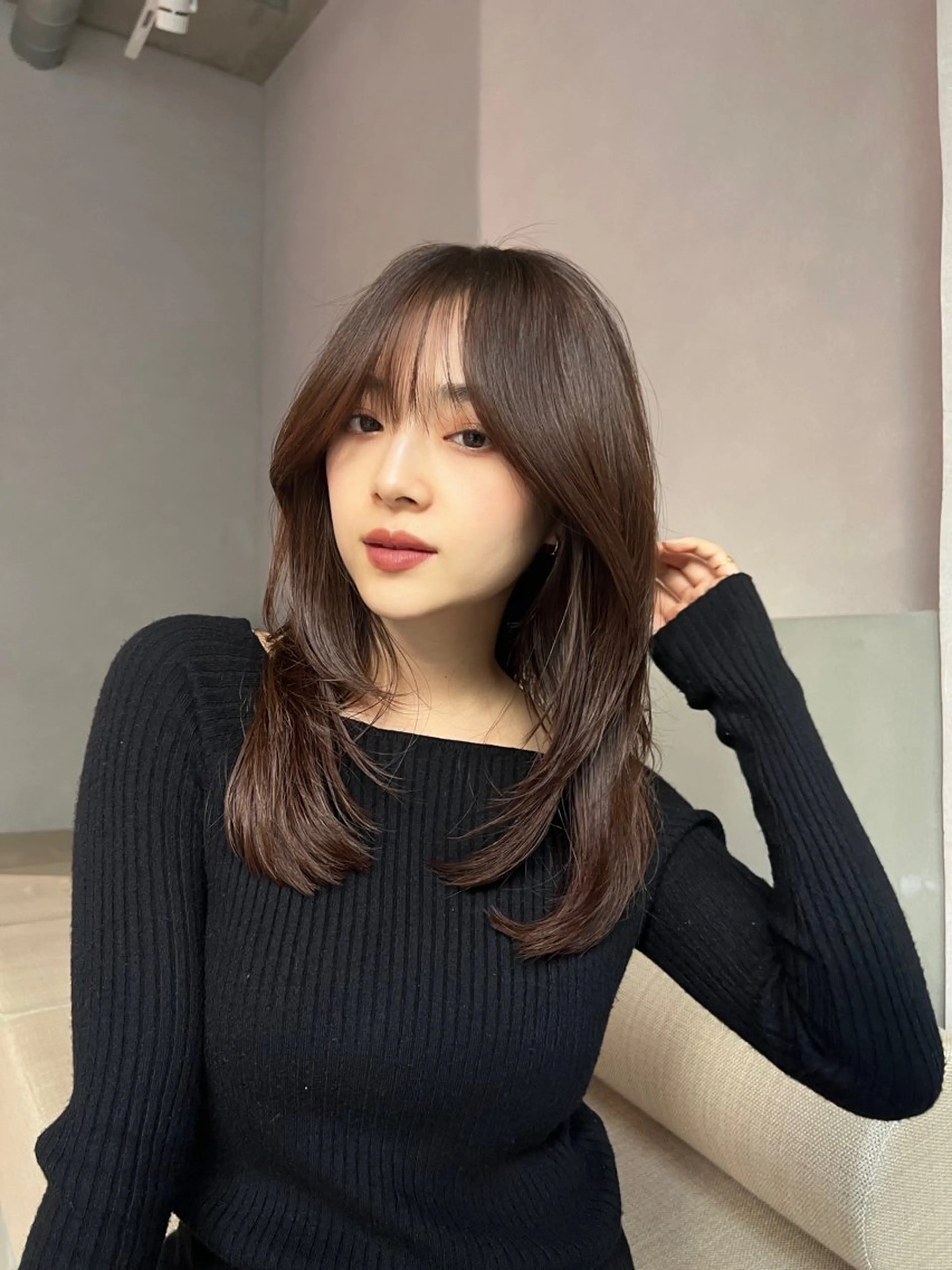 ミディアム ミディアムレイヤー レイヤーカット レイヤーカット/ くびれヘア佐藤大空のヘアスタイル