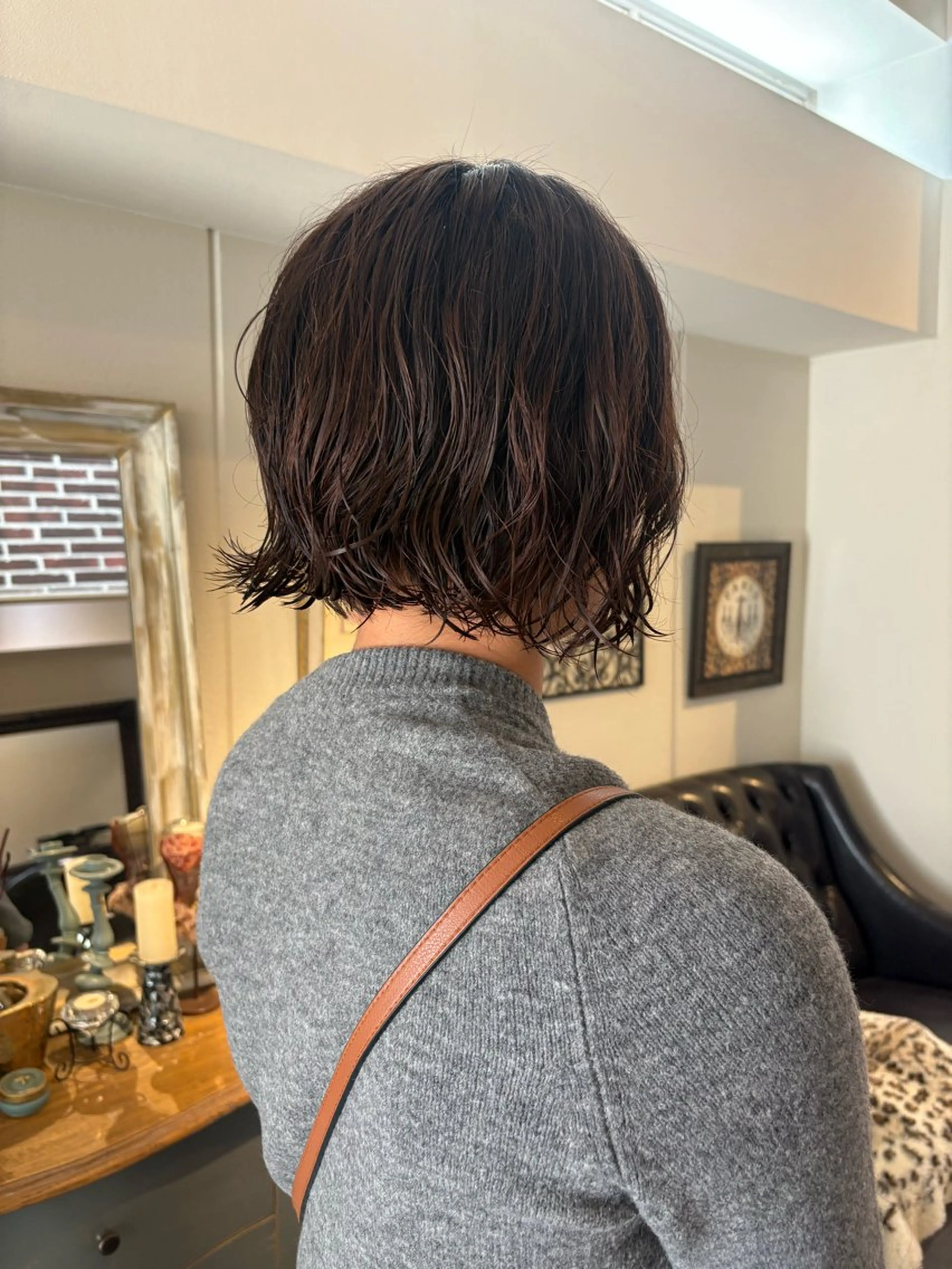 ショート パーマ カット パーマ hair design chouchou所属・ichika/福岡 /透明感カラー🤎のヘアスタイル