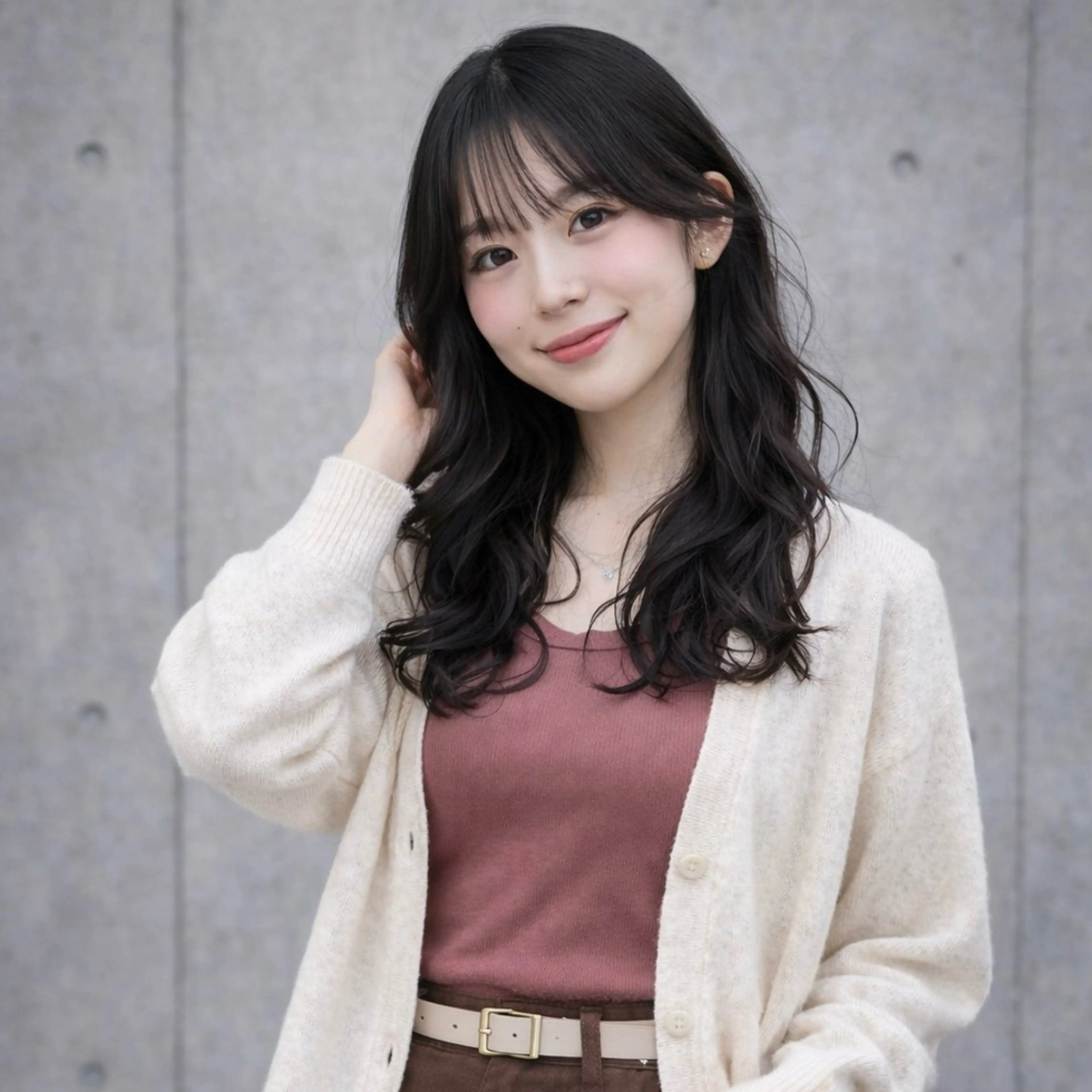 ミディアム カラー カット 一ノ瀬 暁のヘアスタイル