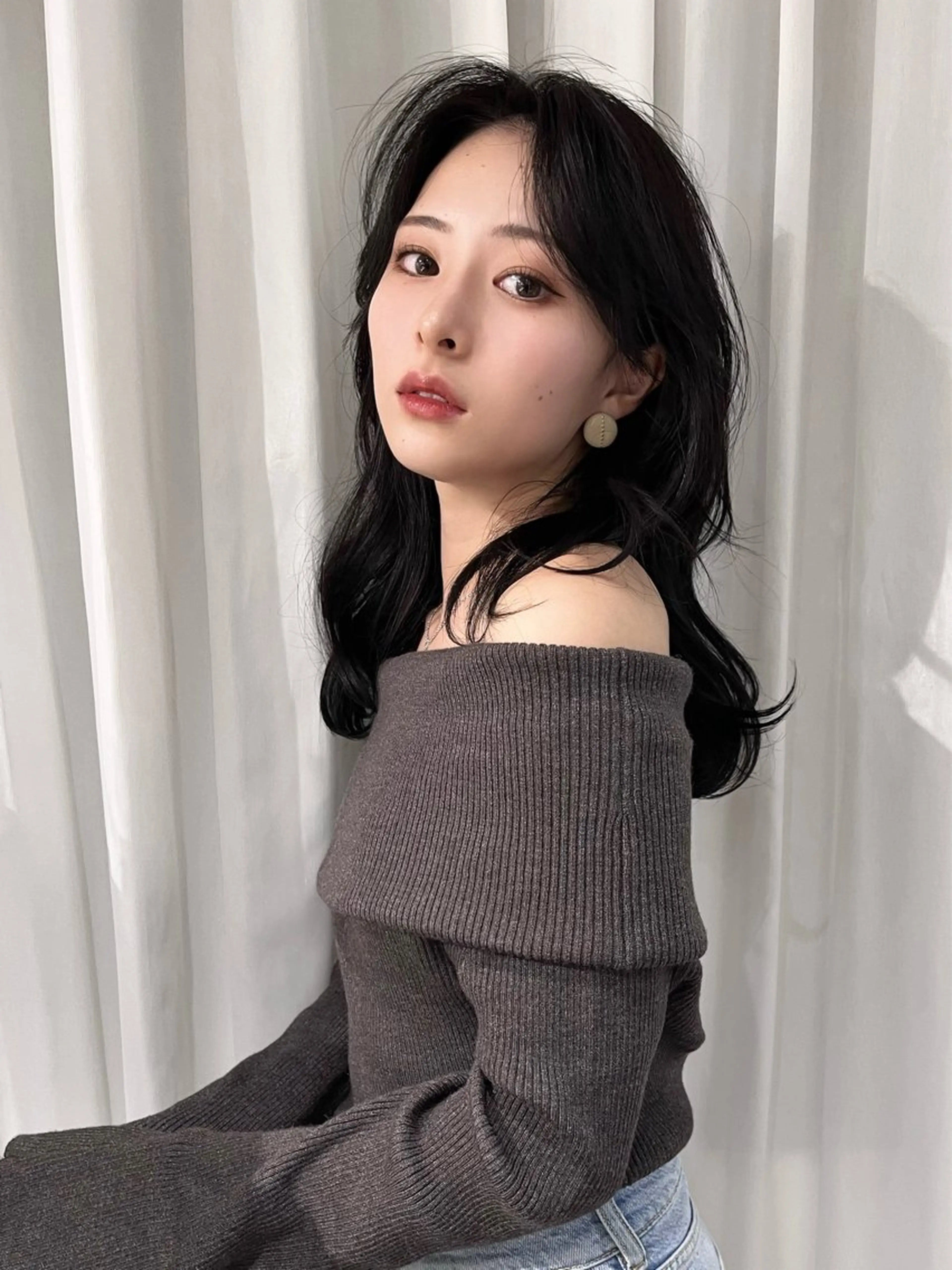 セミロング カラー カット ヘアカラー トリートメント LARME by Sea 新宿所属・韓国ハッシュカット/ 新宿/髪質改善/岡崎のヘアスタイル