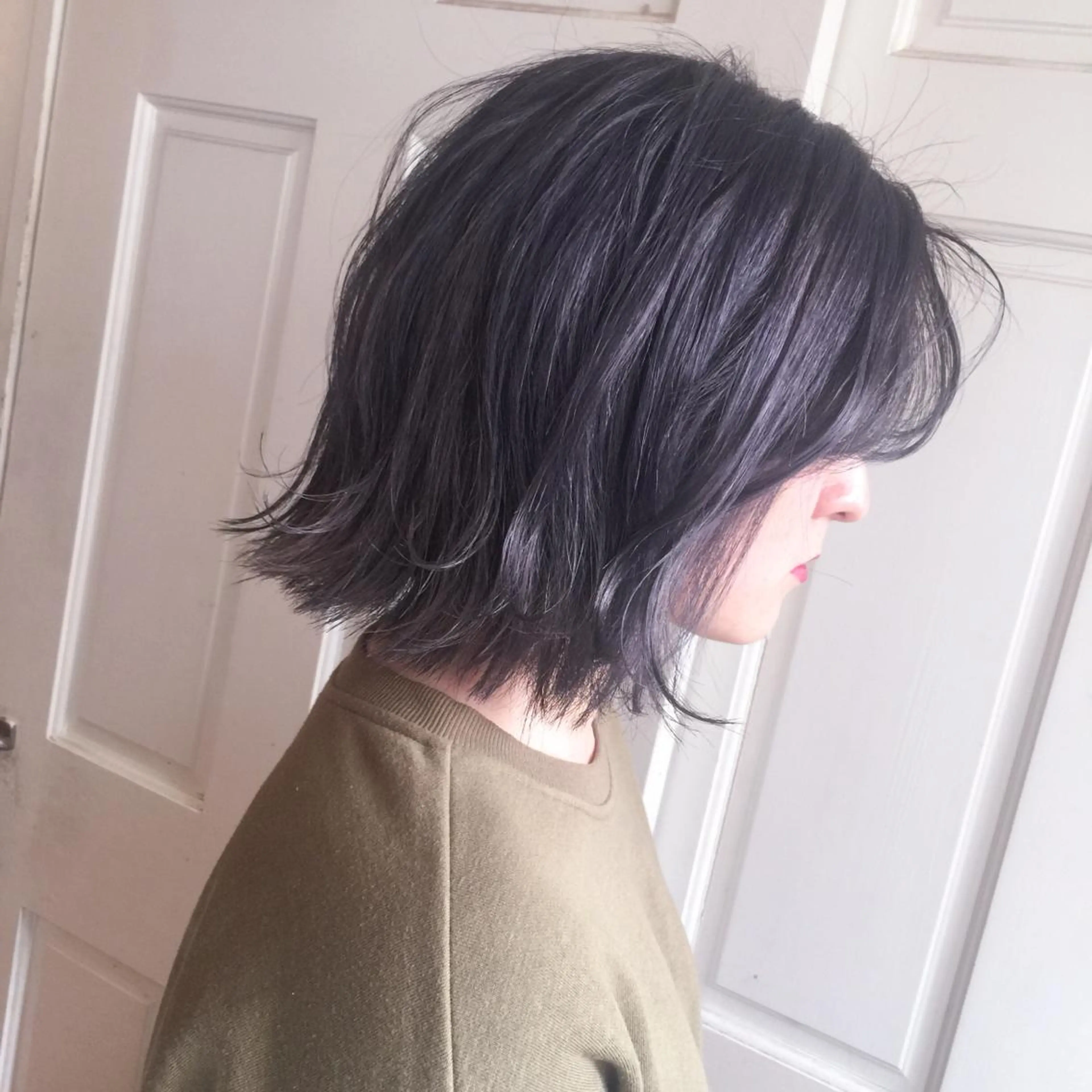 ミディアム カラー ベージュカラー ホワイト&レイヤーカ ットエクステ長畠俊輔のヘアスタイル