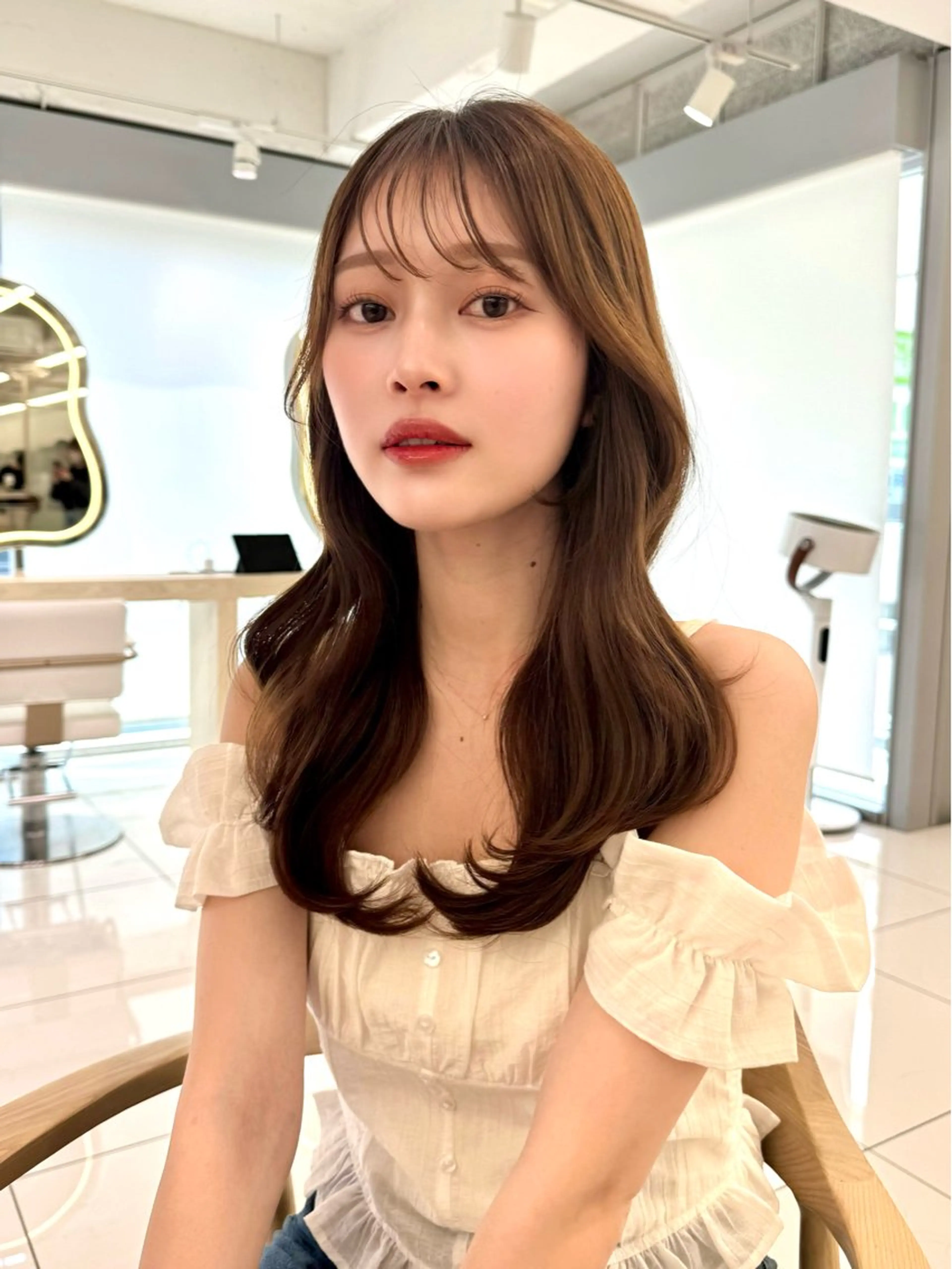 セミロング 顔周り🇰🇷韓国 レイヤー/いづみ💞のヘアスタイル