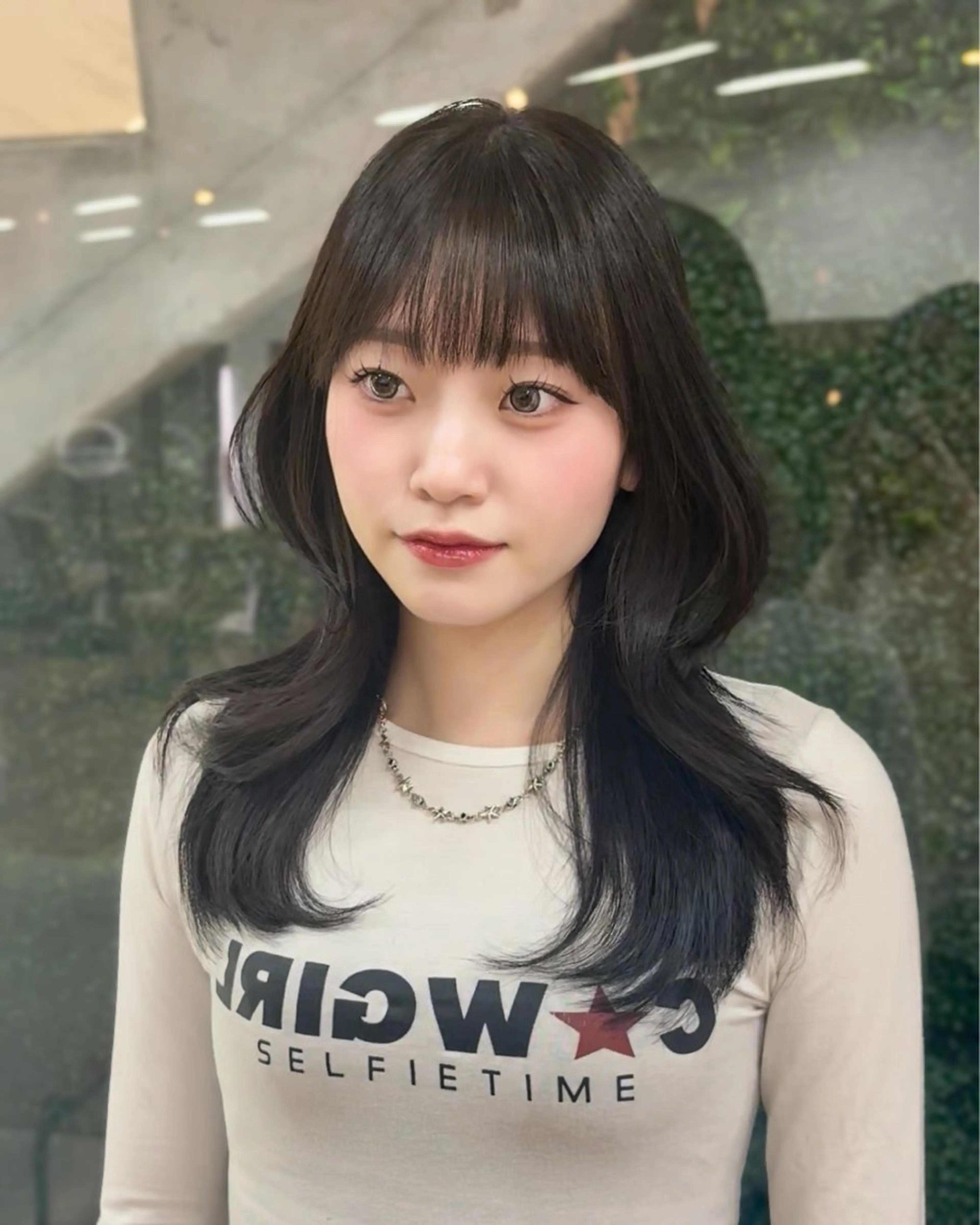 セミロング くびれヘア 韓国風ヘア レイヤーカット 🤍韓国ヘア/ 楓🤍のヘアスタイル