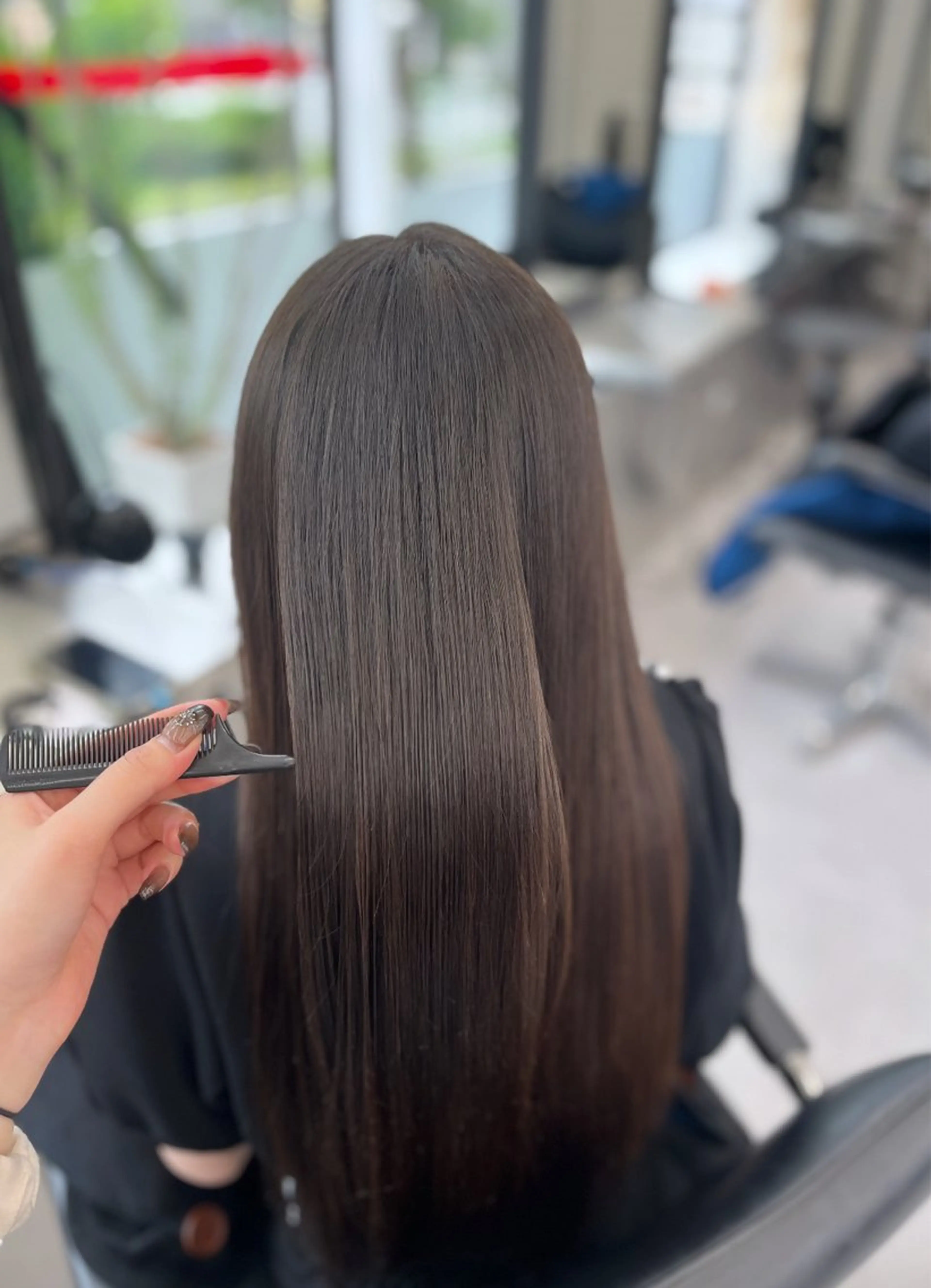 ロング 髪質改善 縮毛矯正 カット ヘアカラー 縮毛矯正 Itsuki/心斎橋 髪質改善/暗髪カラーのヘアスタイル