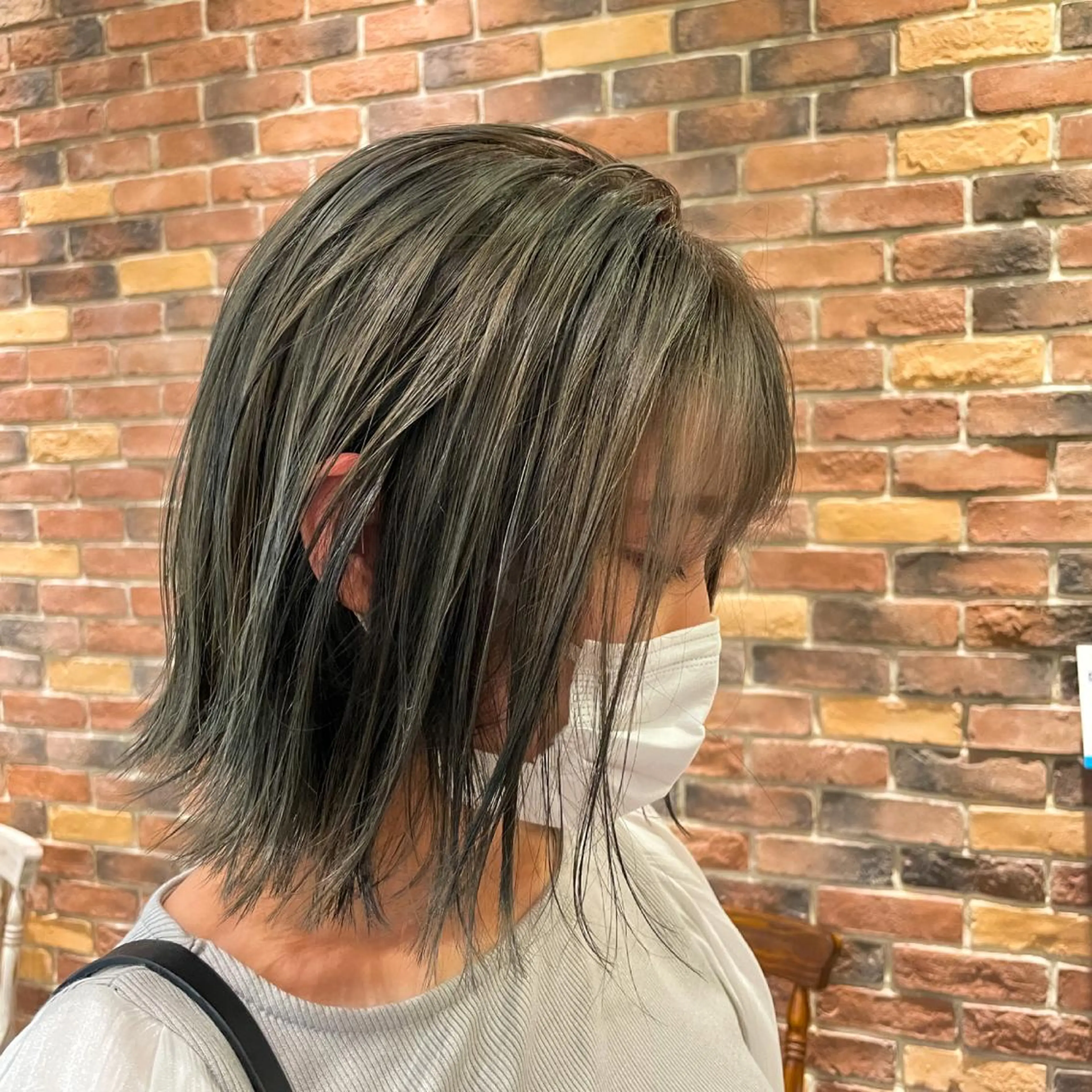 ショート カラー ベージュカラー ミント ミントグリーン カラー/髪質改善 レイヤー/vagueのヘアスタイル