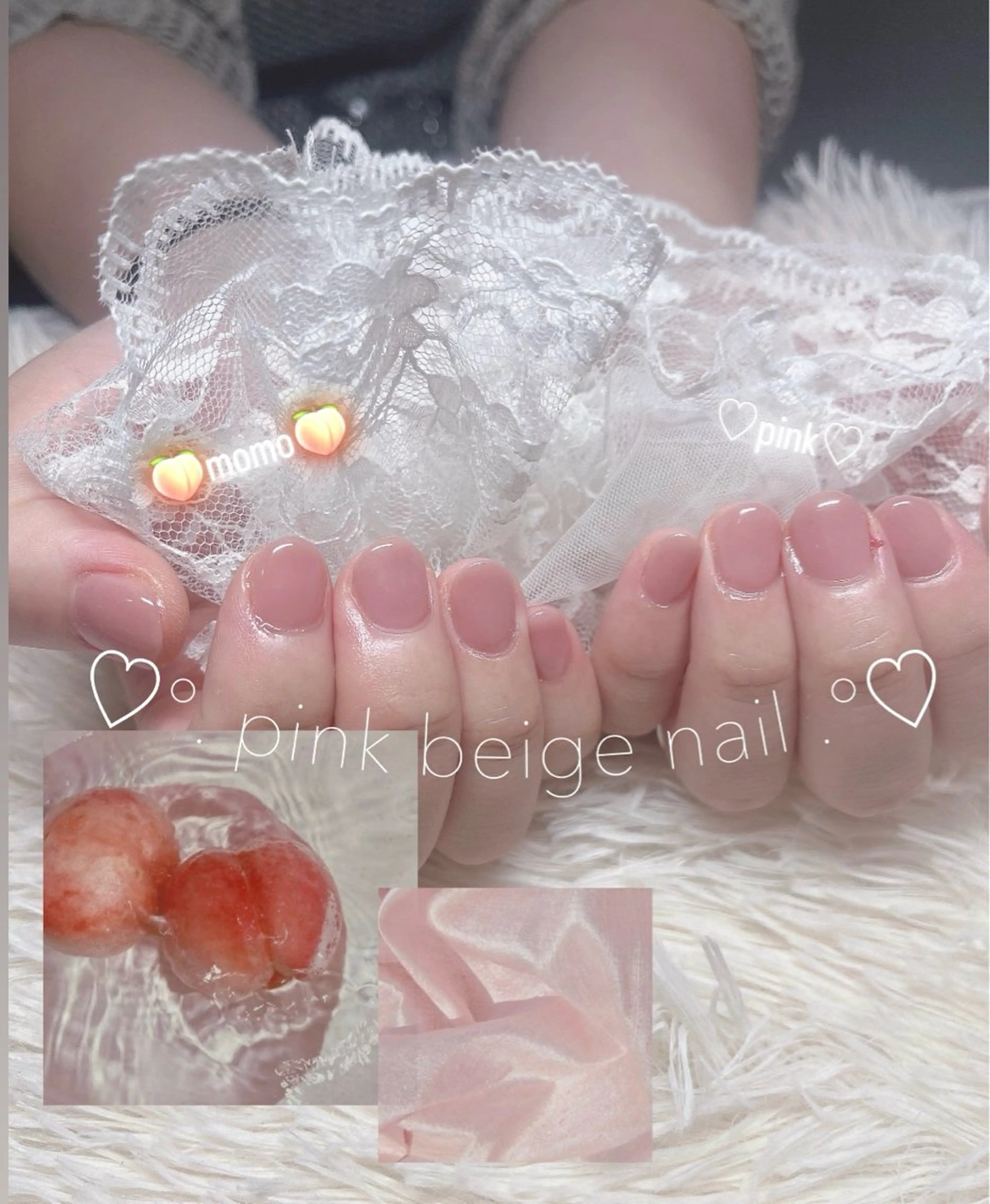 ネイル ピンク ピンクベージュ ハンドネイル Nail Salon RiLion所属・kaho  🧸🎀 RiLionのネイルデザイン