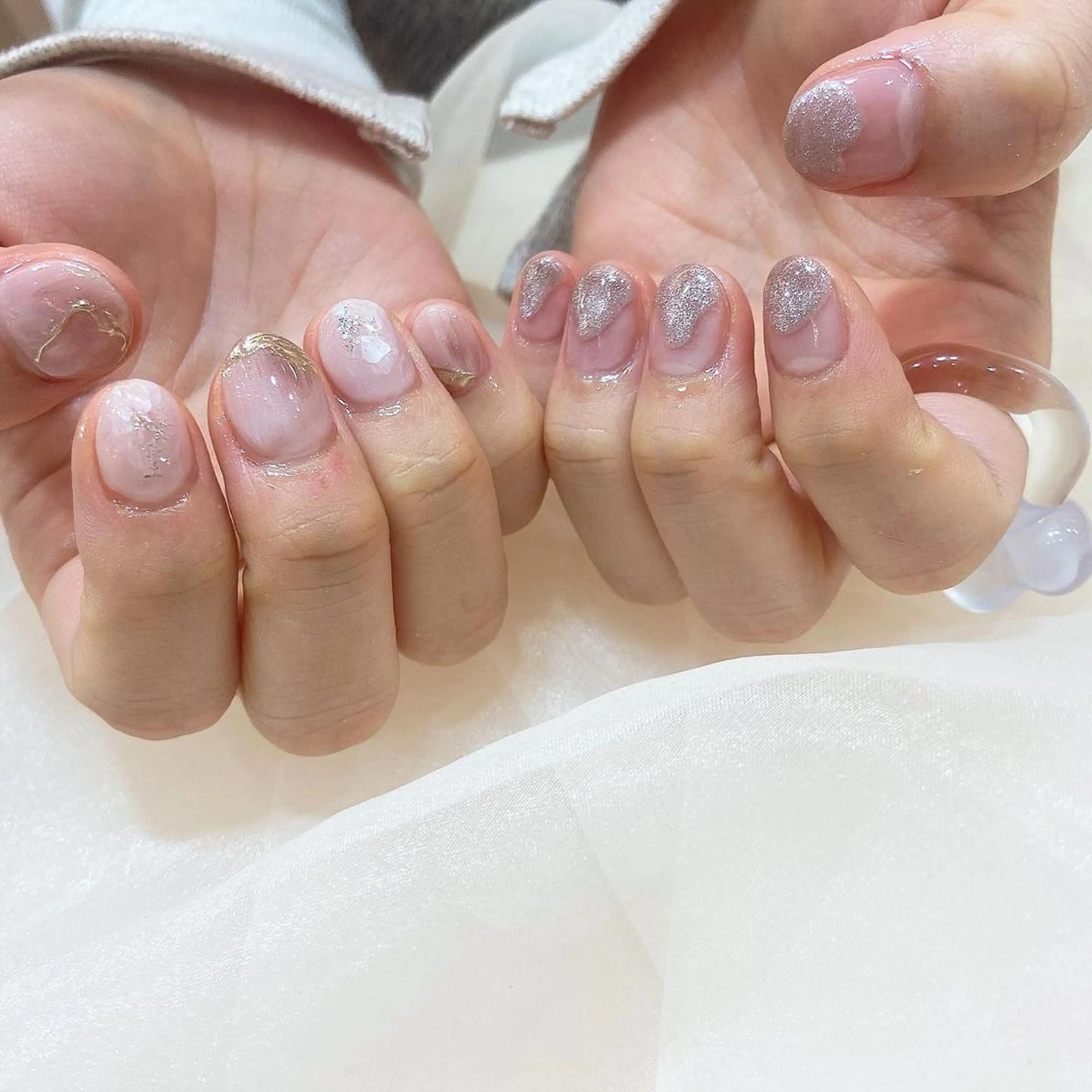 ネイル ハンドネイル 𝕄𝕚𝕪𝕦🤍 自由が丘⌇パラジェルのネイルデザイン