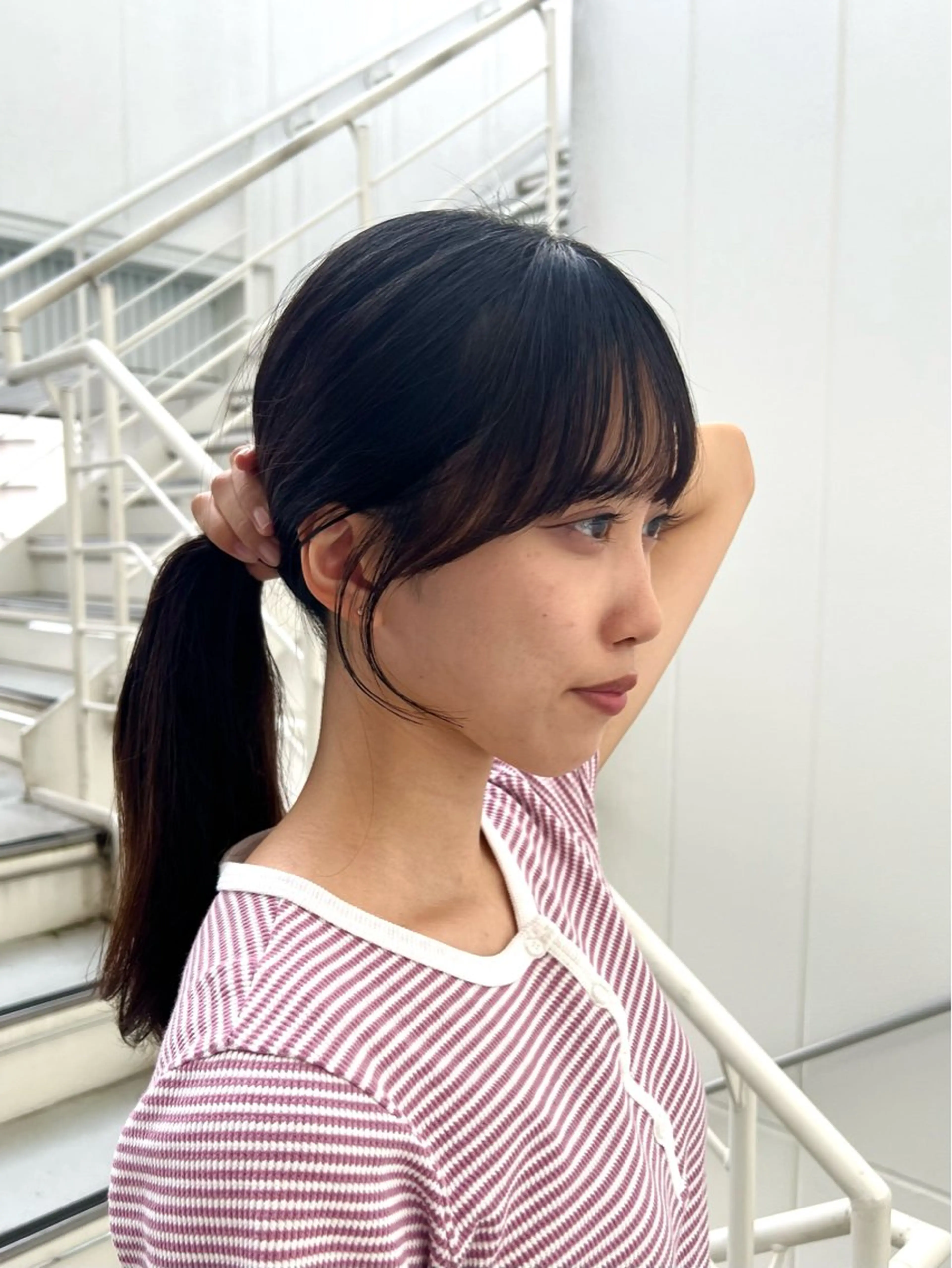 セミロング おくれ毛 カット ヘアカラー トリートメント しおり/パーマ/ newi町田のヘアスタイル