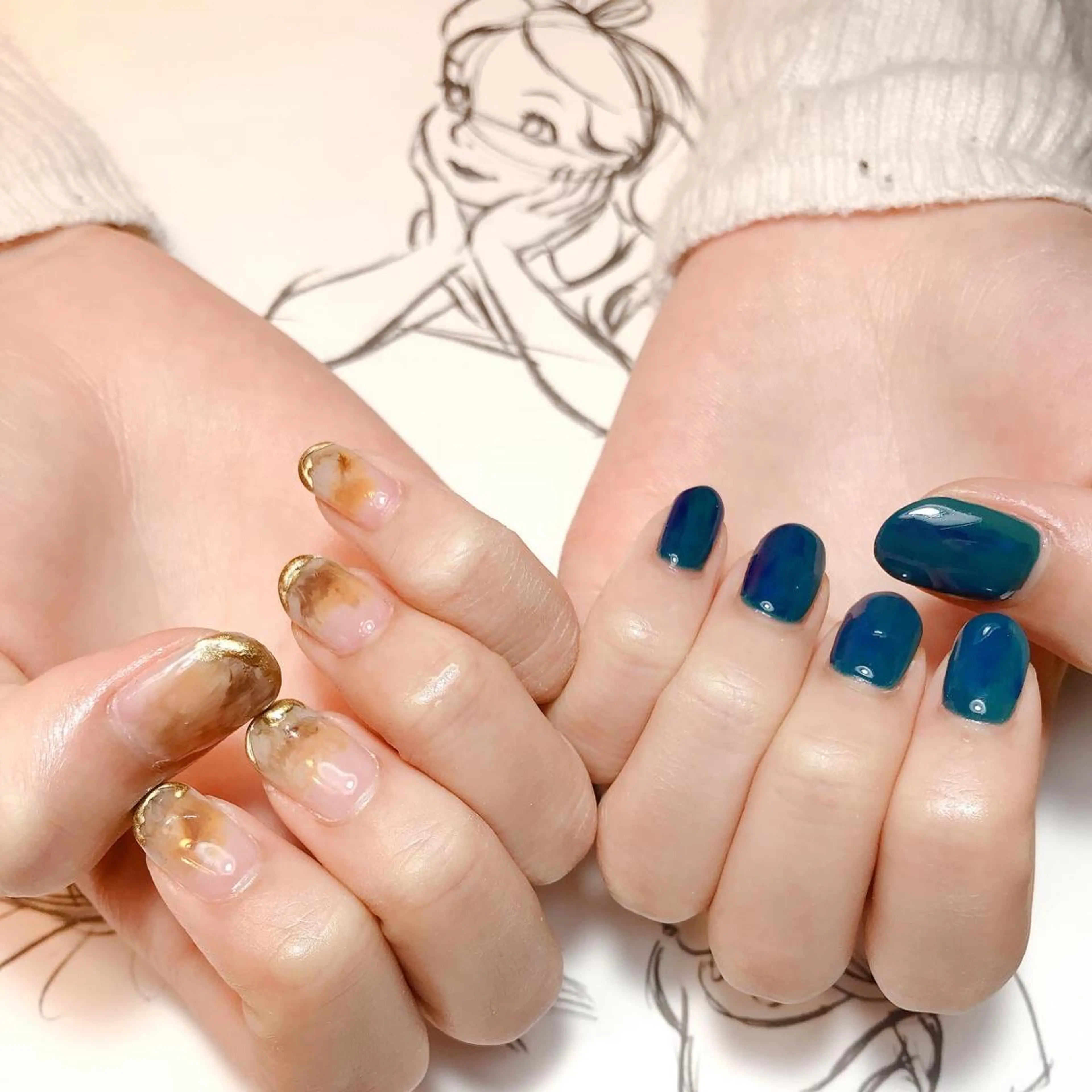 ネイル フレンチネイル ミラーネイル owlnail /持込みデザイン専門のネイルデザイン