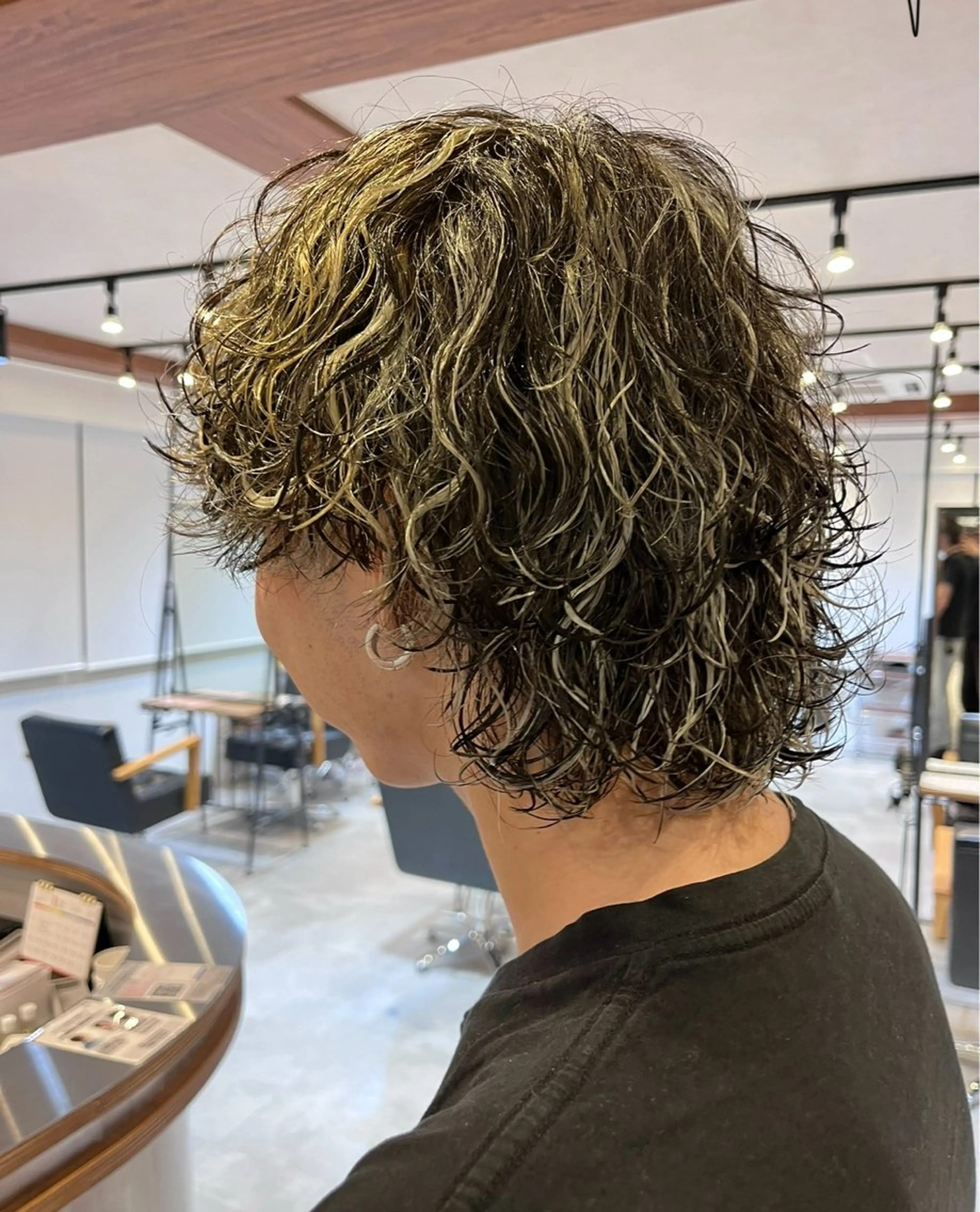 ミディアム カラー パーマ メンズ カット ヘアカラー パーマ fifth/シン🌿 透明感カラー/パーマのヘアスタイル