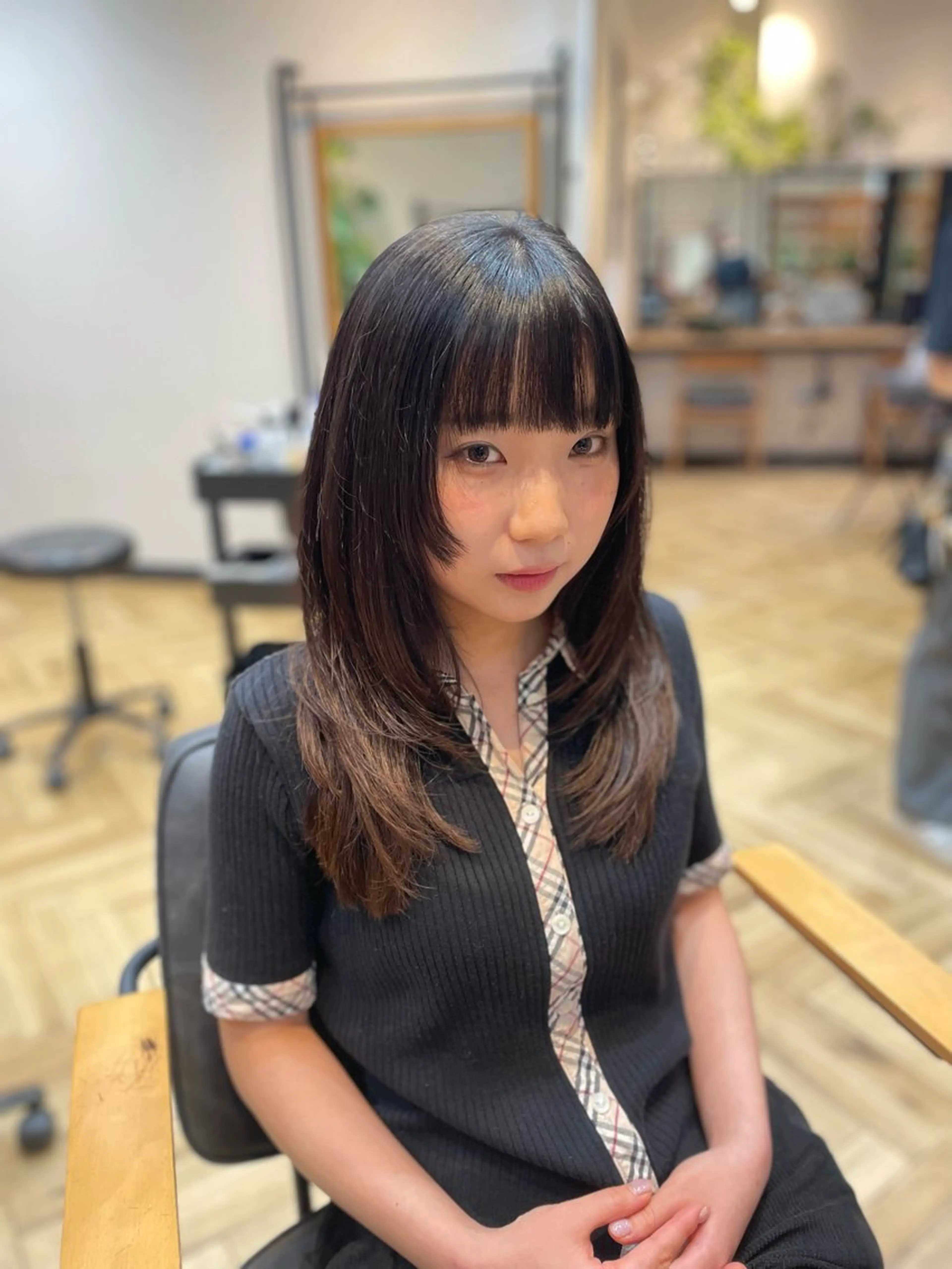 ロング 顔周りカット レイヤーカット 望恵🌸 韓国🇰🇷スタイルのヘアスタイル