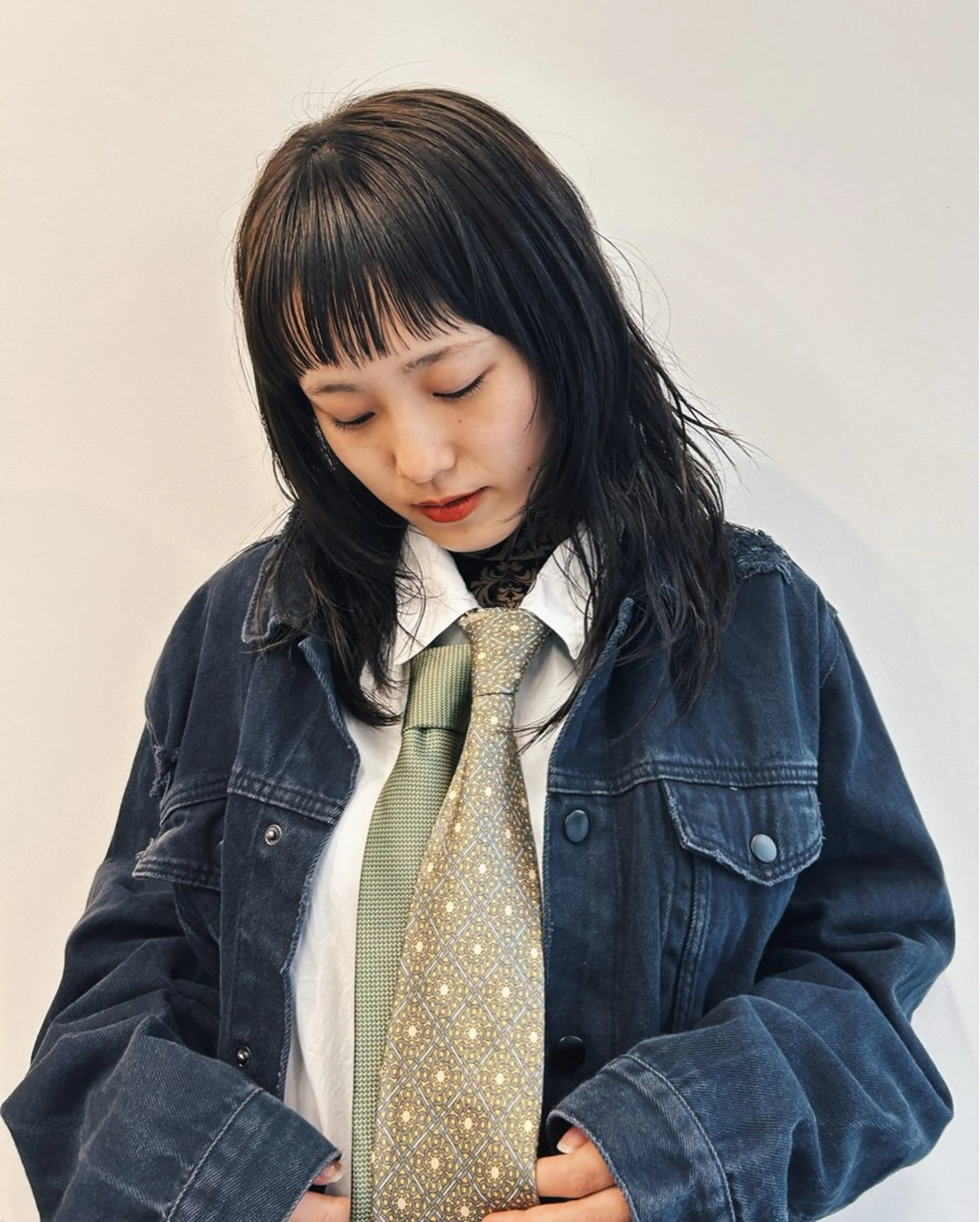 セミロング カラー ヘアカラー トリートメント 髪質改善/縮毛矯正/ 透明感カラーYUMAのヘアスタイル