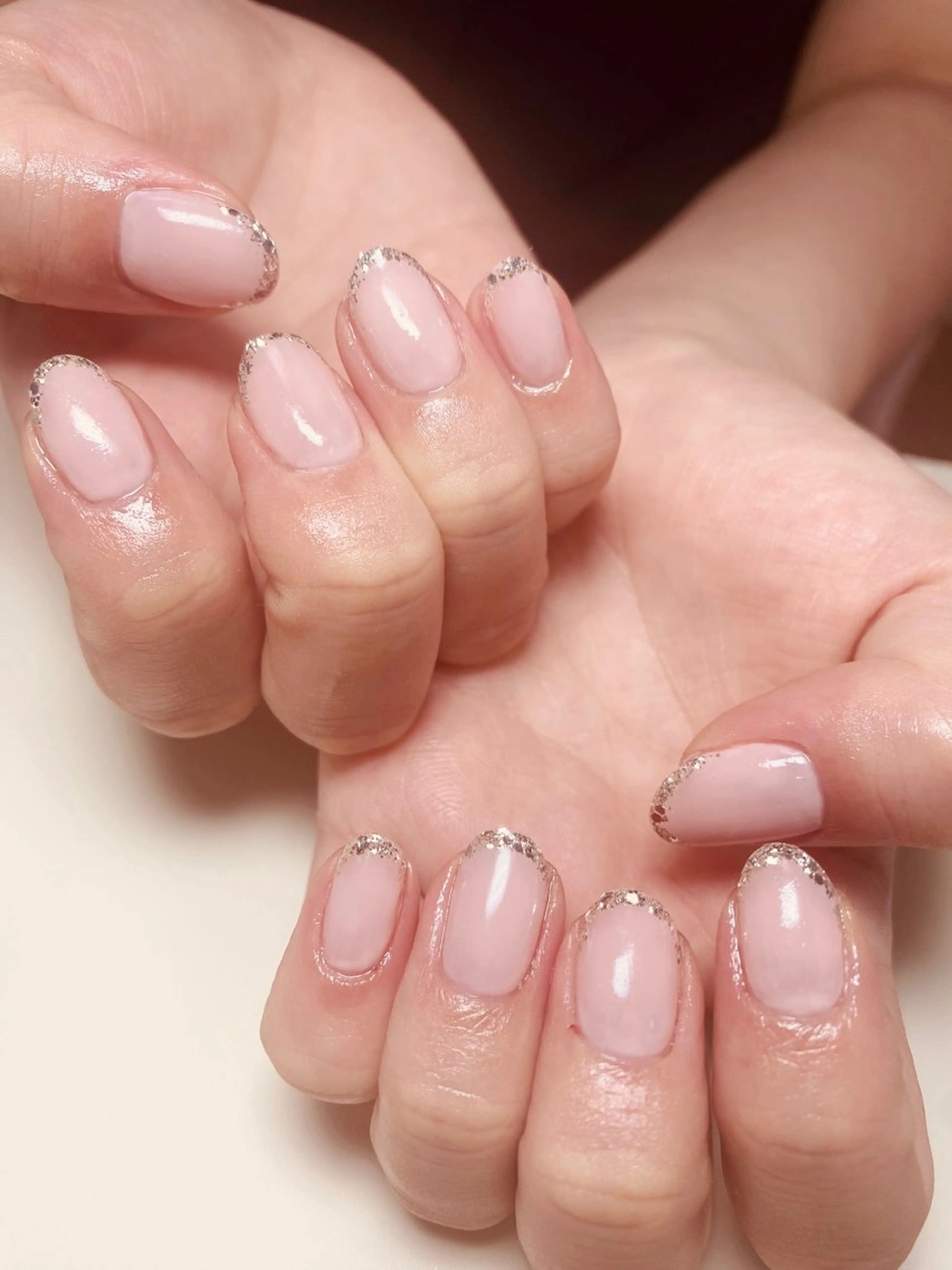 ネイル フレンチネイル ガラスフレンチ ハンドネイル Nail Salon K 🧸美爪育成のネイルデザイン