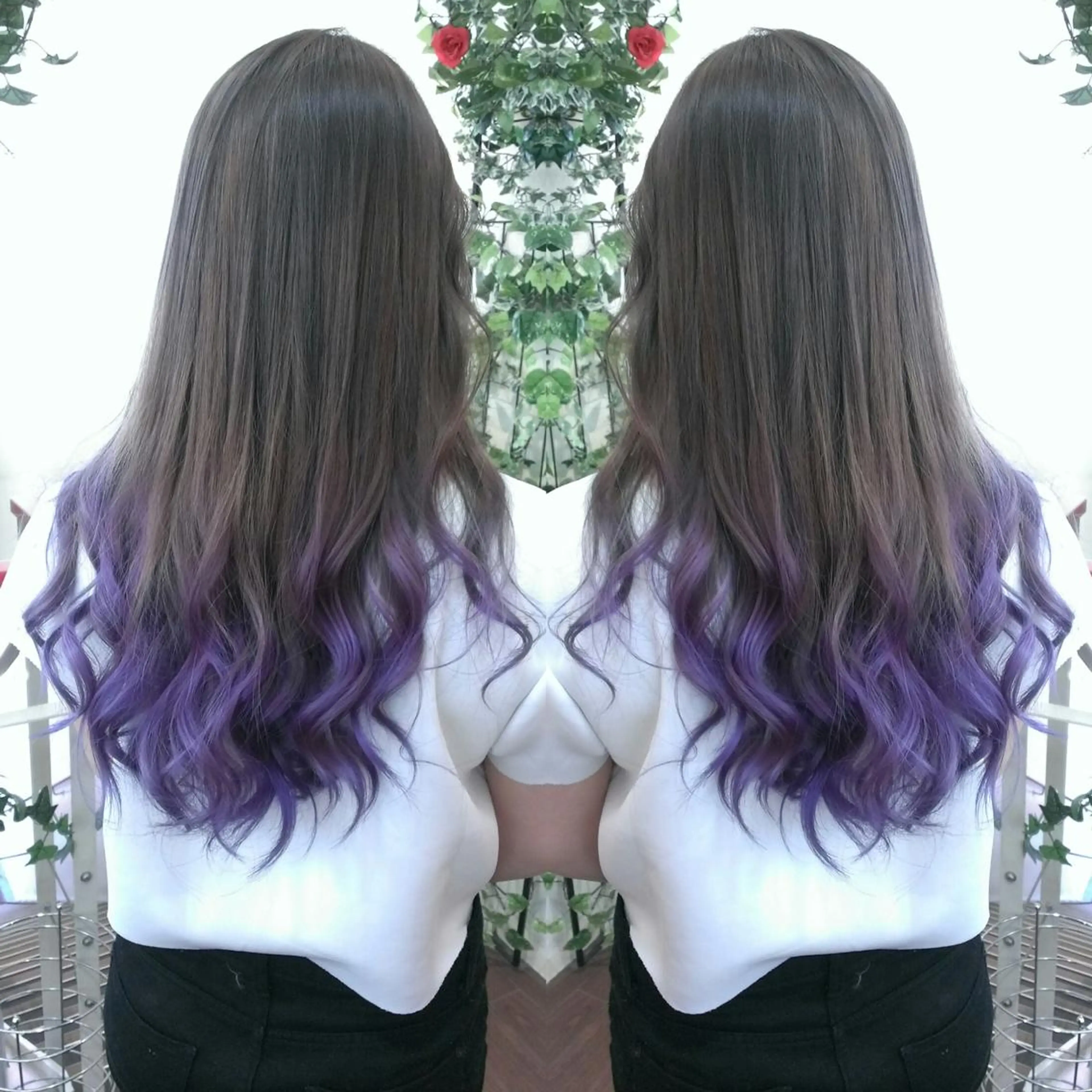 ロング カラー ヘアカラー トリートメント 植田 /エクステ /ブリーチ/髪質改善のヘアスタイル