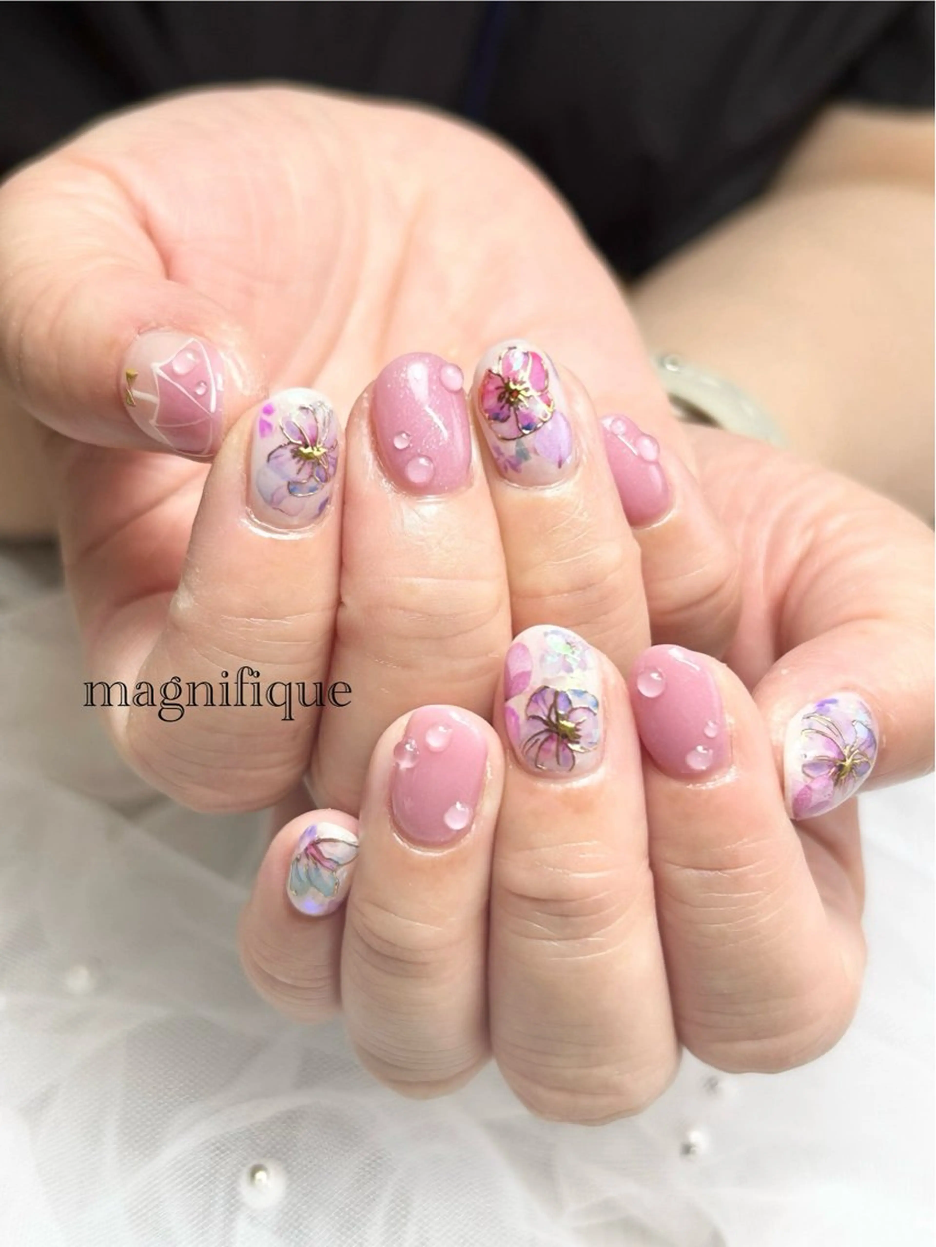 ネイル アートネイル フラワーネイル ロングネイル ショートネイル 夏ネイル プライベートサロン マニフィークのネイルデザイン