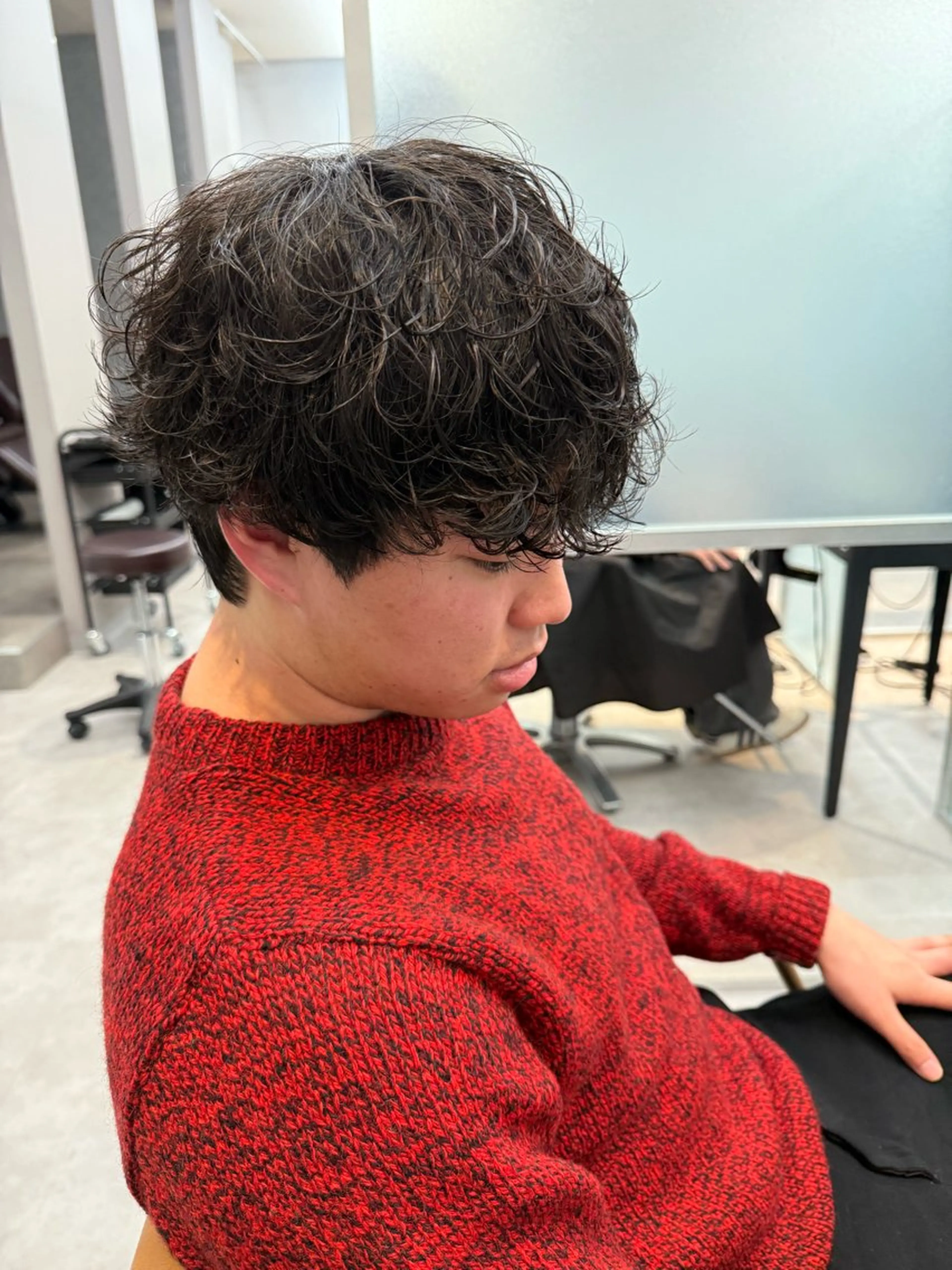 ミディアム パーマ メンズ ミディアムパーマ メンズパーマ 波巻きパーマ カット パーマ メンズパーマ職人/ 天神/tatsukiのヘアスタイル