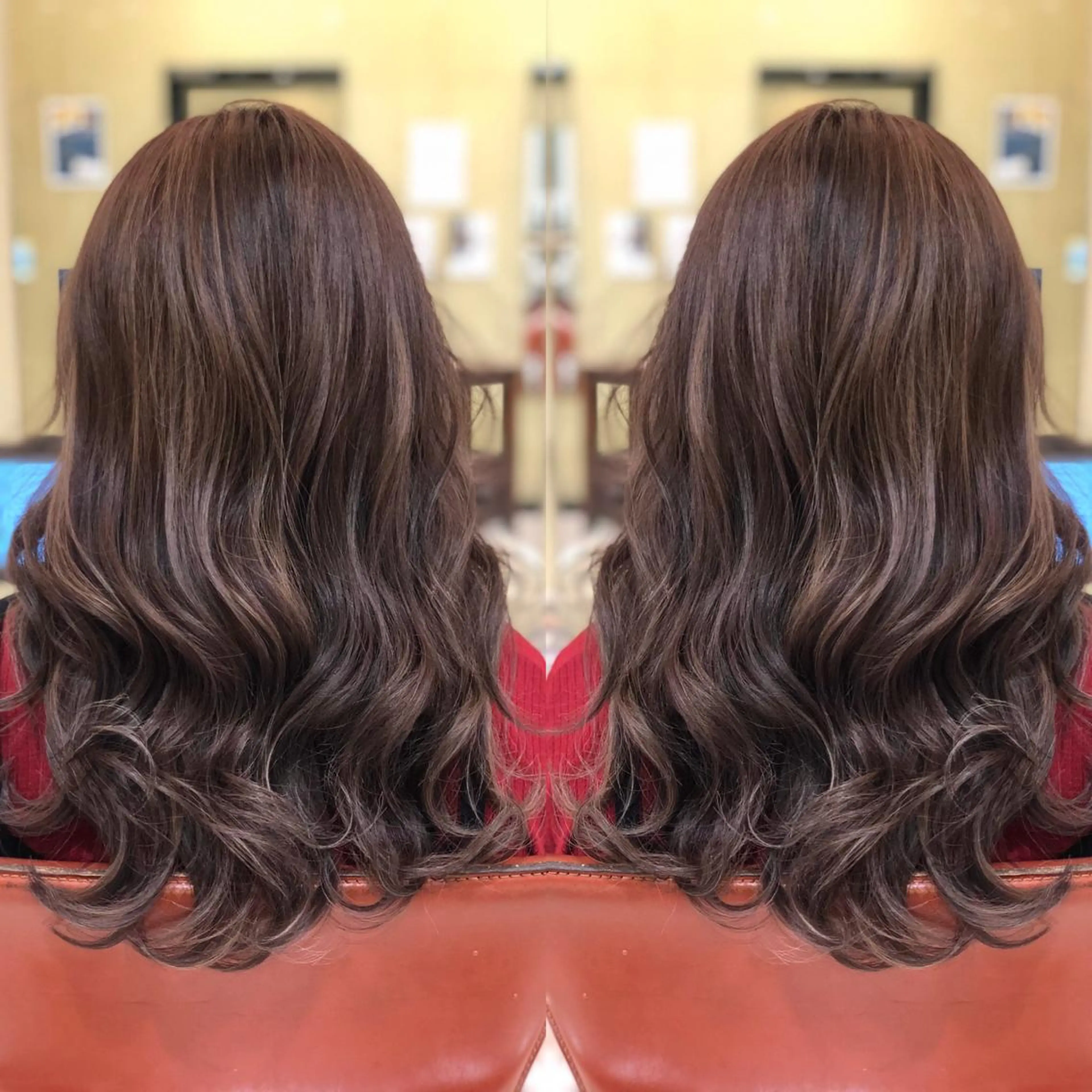 セミロング カット ヘアカラー トリートメント Y Uのヘアスタイル