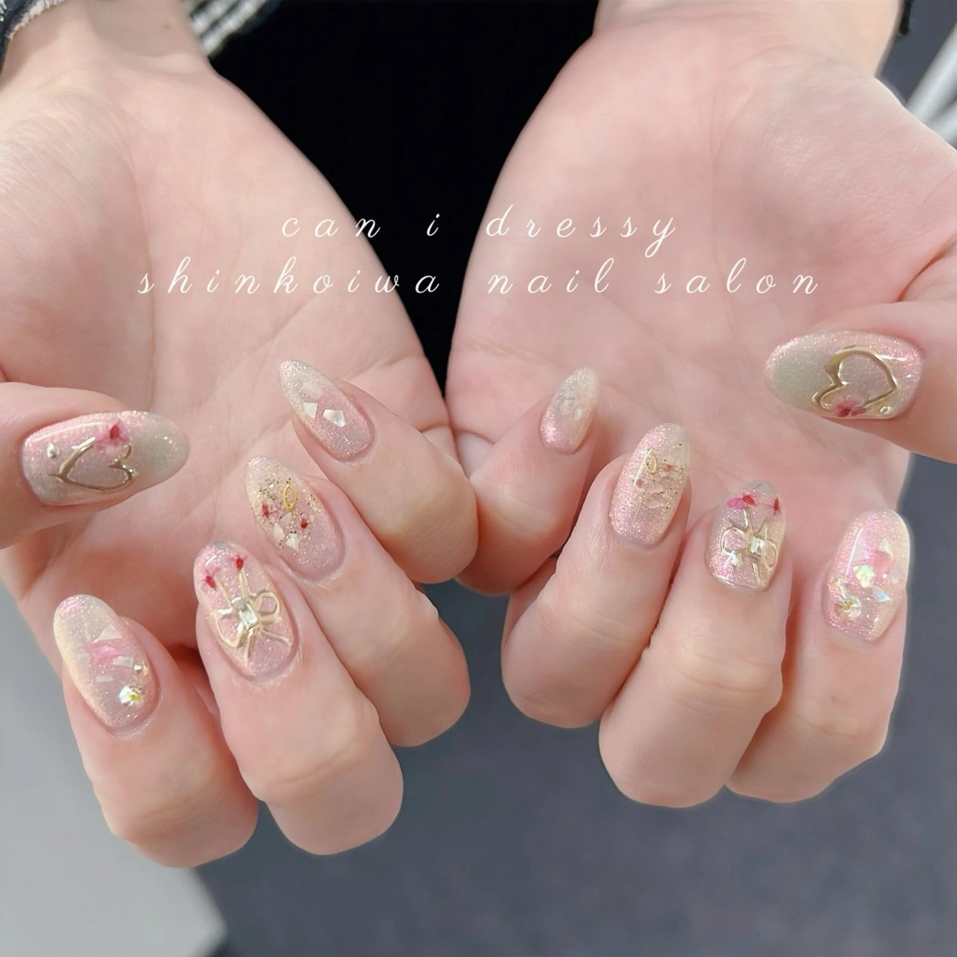 ネイル アートネイル オーロラネイル フラワーネイル ミラーネイル 持ち込み ハンドネイル キャンアイドレッシー 新小岩のネイルデザイン