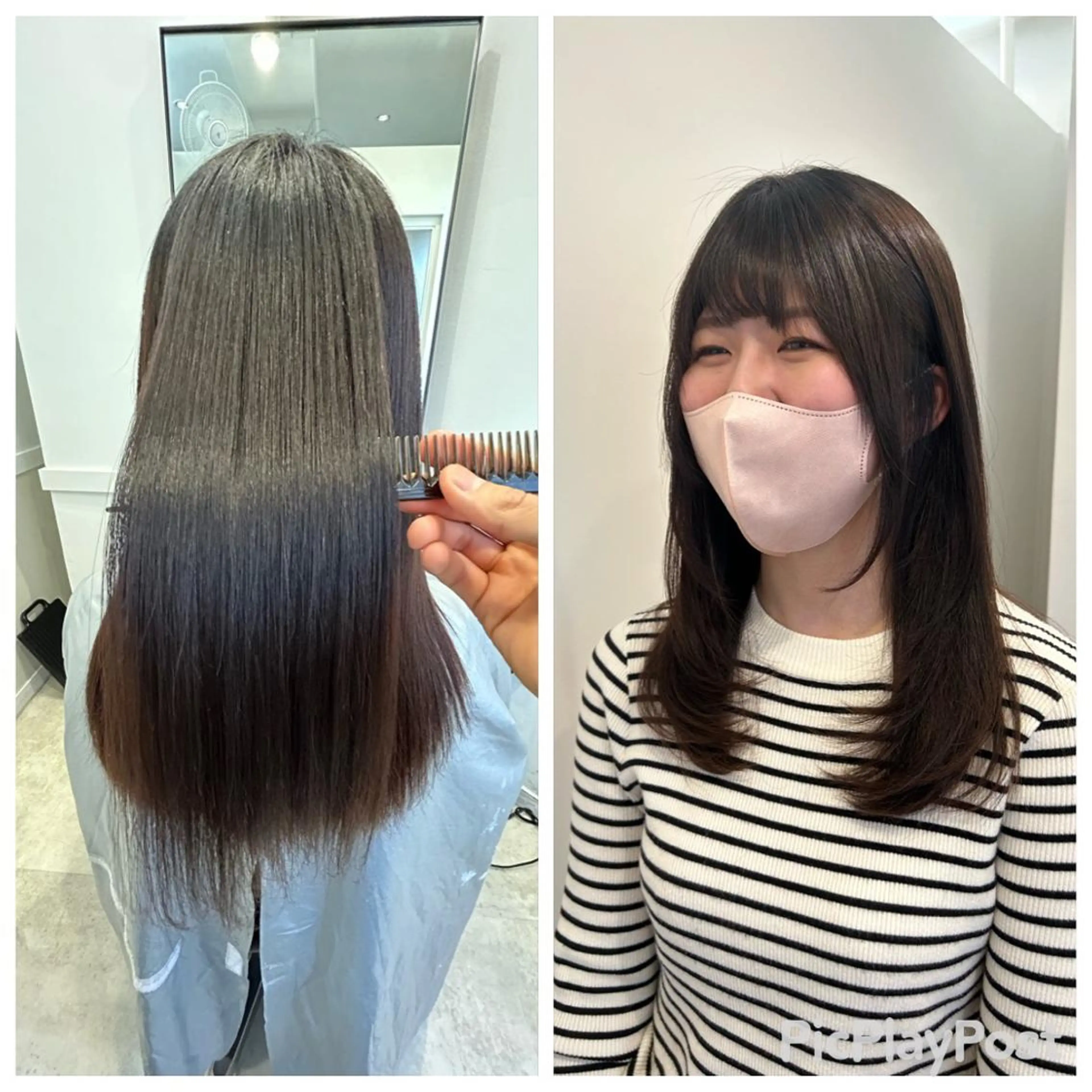 10​〜​20代限定ストカール✨カット＋縮毛矯正＋内巻きパーマ✨韓国風のワンカールなど乾かしただけで内巻きにしたい人に⭕️の写真